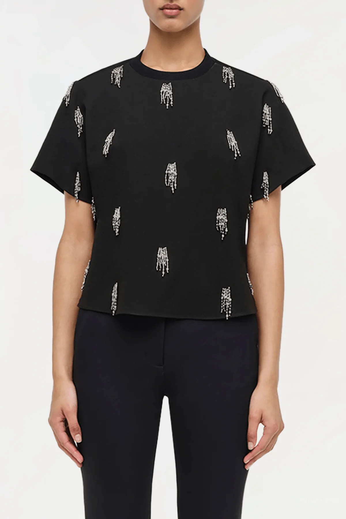 Abelia Embellished Top in Black - Image 2