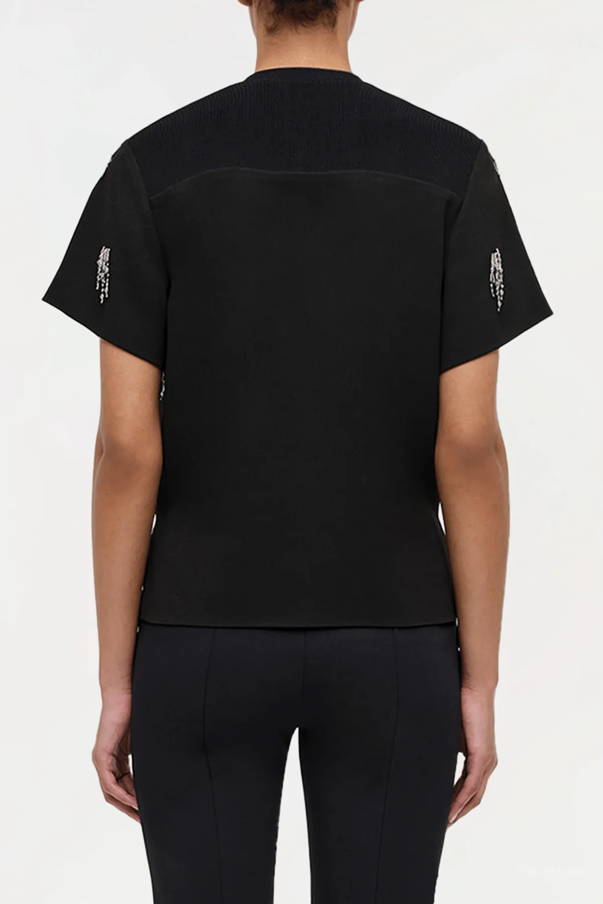 Abelia Embellished Top in Black - Image 3