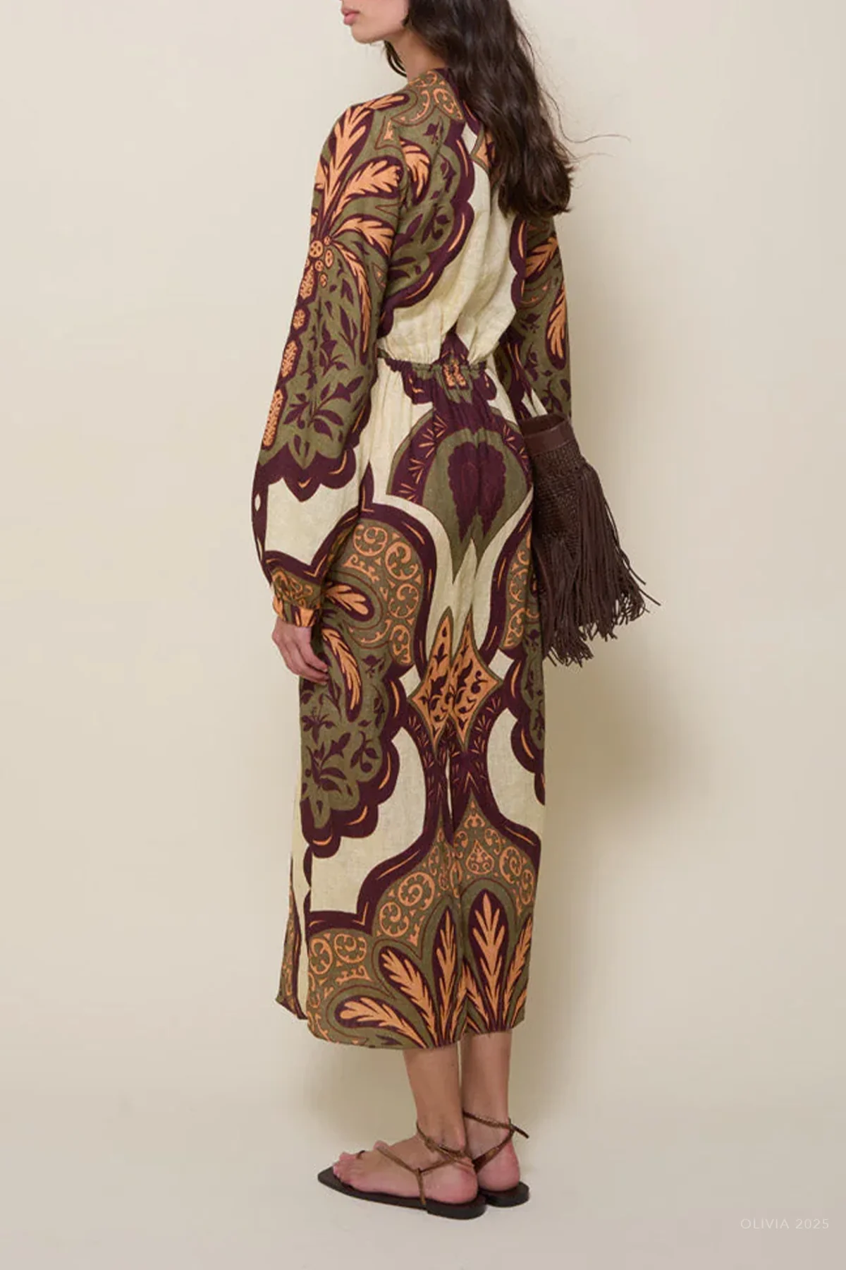 Across Paradise Dress in Olive - Image 3