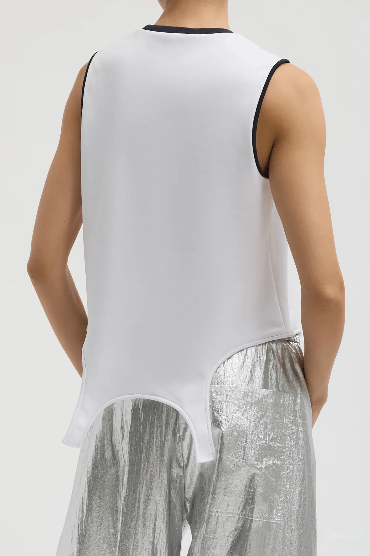 Active Knit Flip Tank in White - Image 3