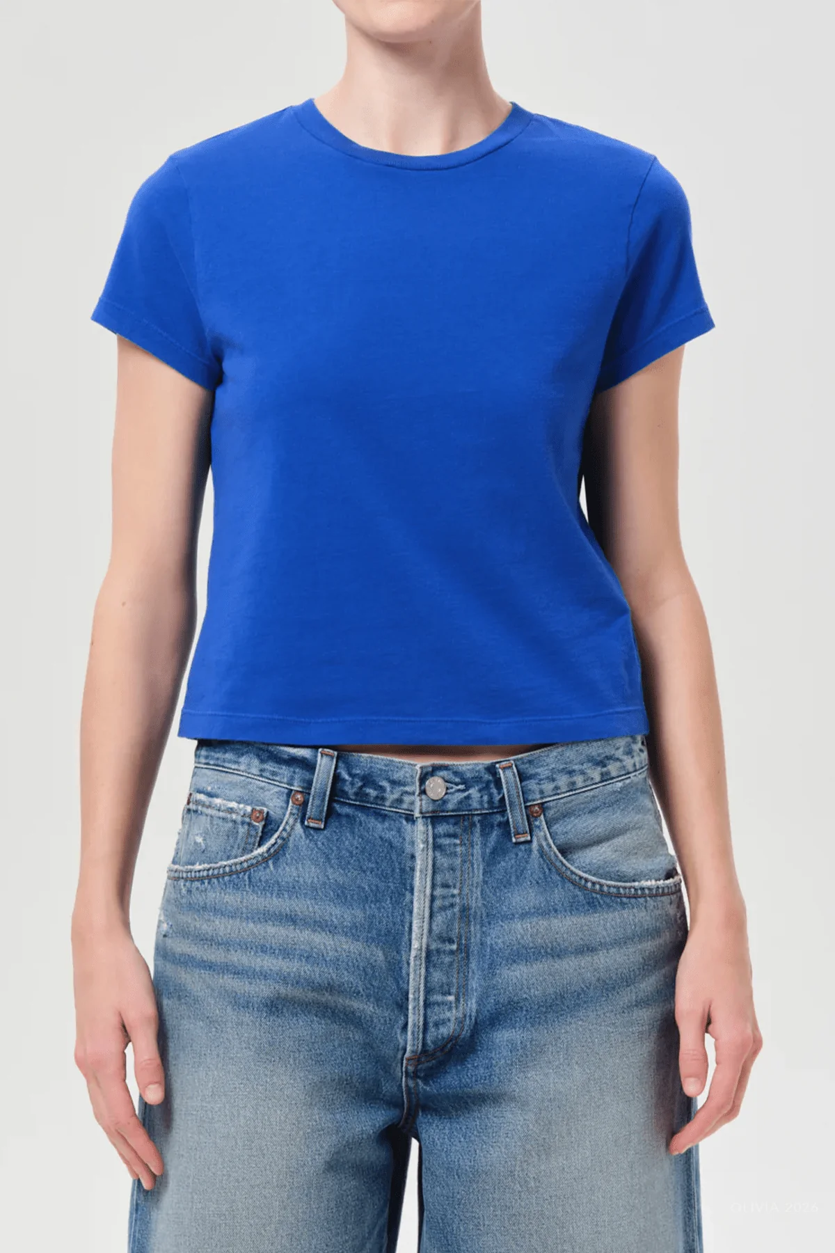 Adine Shrunken Tee in Cobalt - Image 2