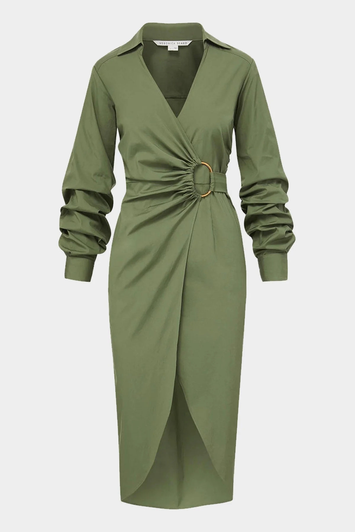 Afton Wrap Dress in Stone Army