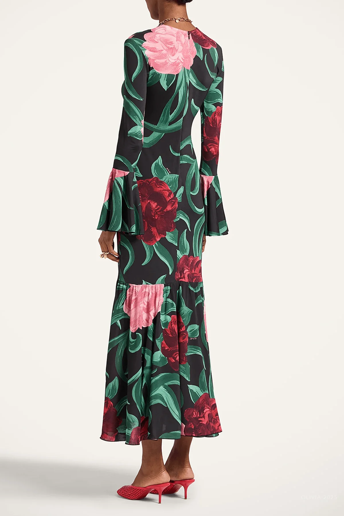 Alba Dress in Peony Black - Image 3