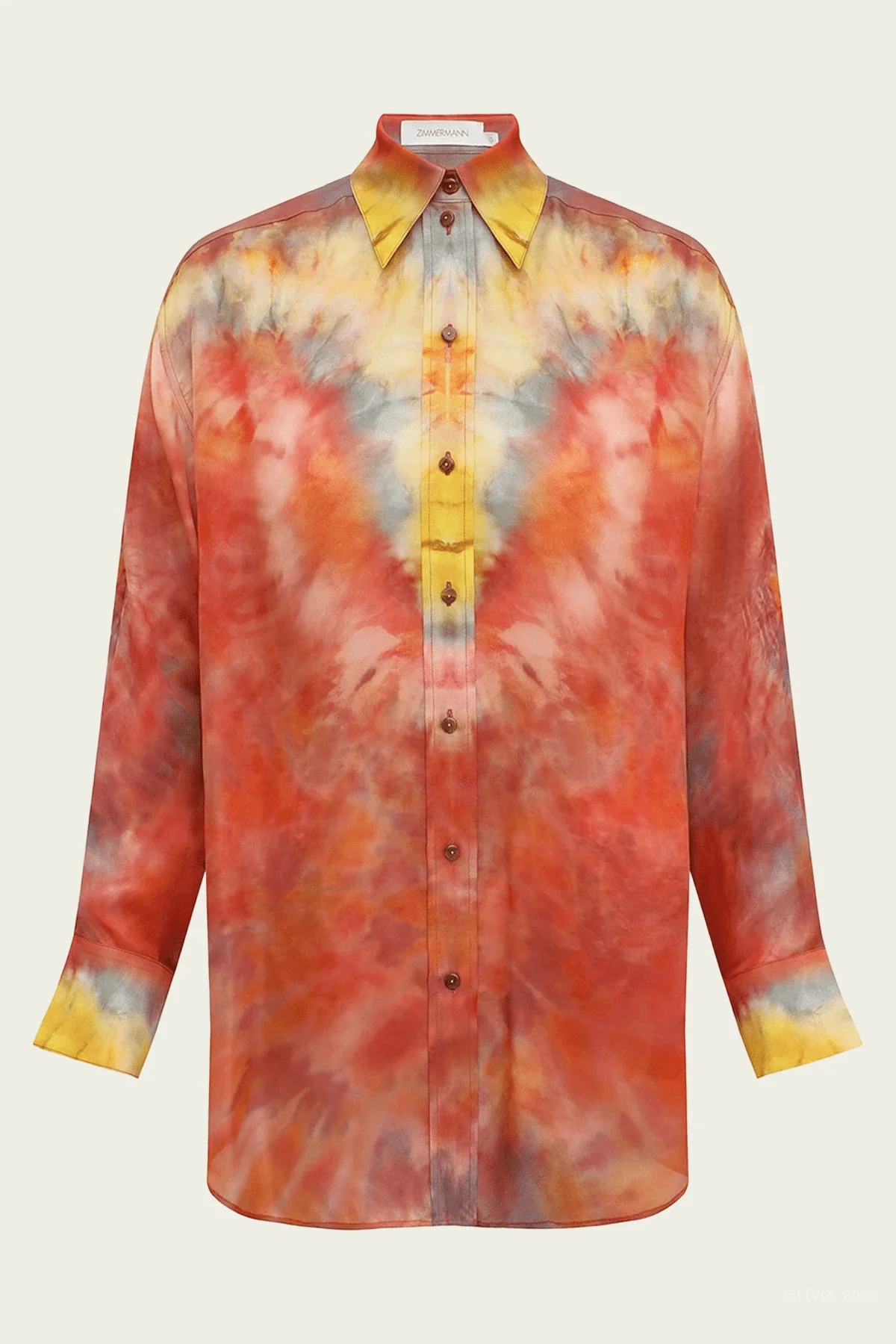 Alchemy Relaxed Satin Shirt in Ruby Tie Dye
