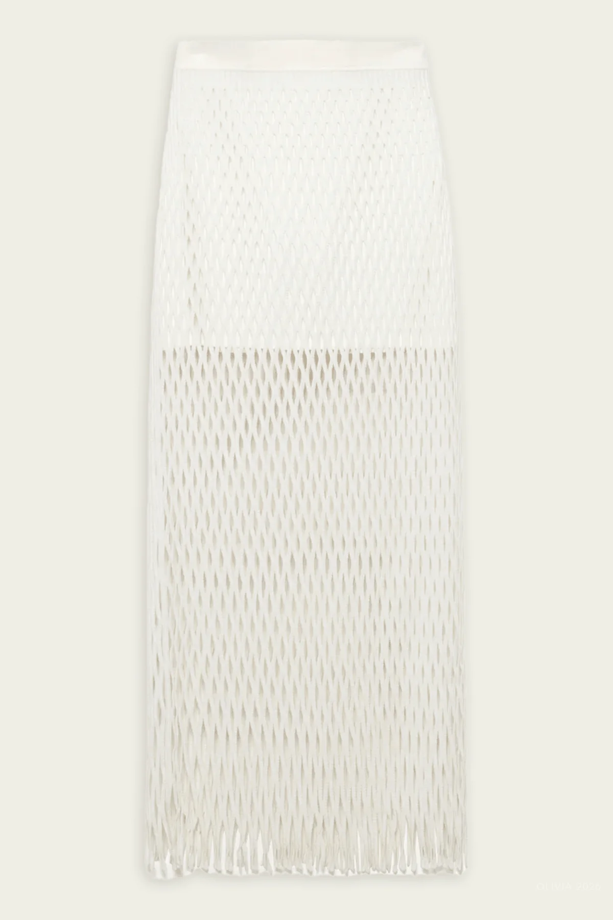 Aldridge Knit Midi Skirt in Ivory
