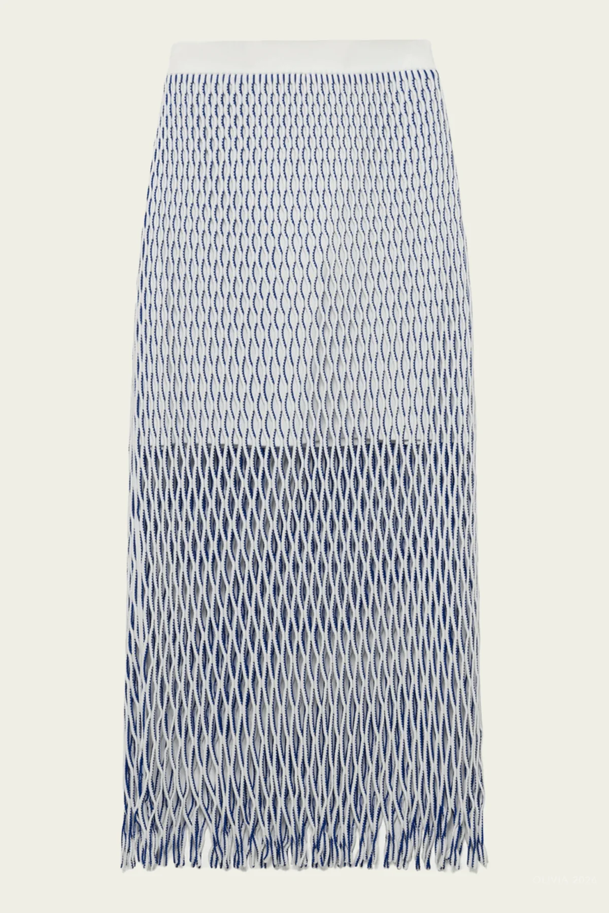 Aldridge Knit Midi Skirt in Ivory Multi