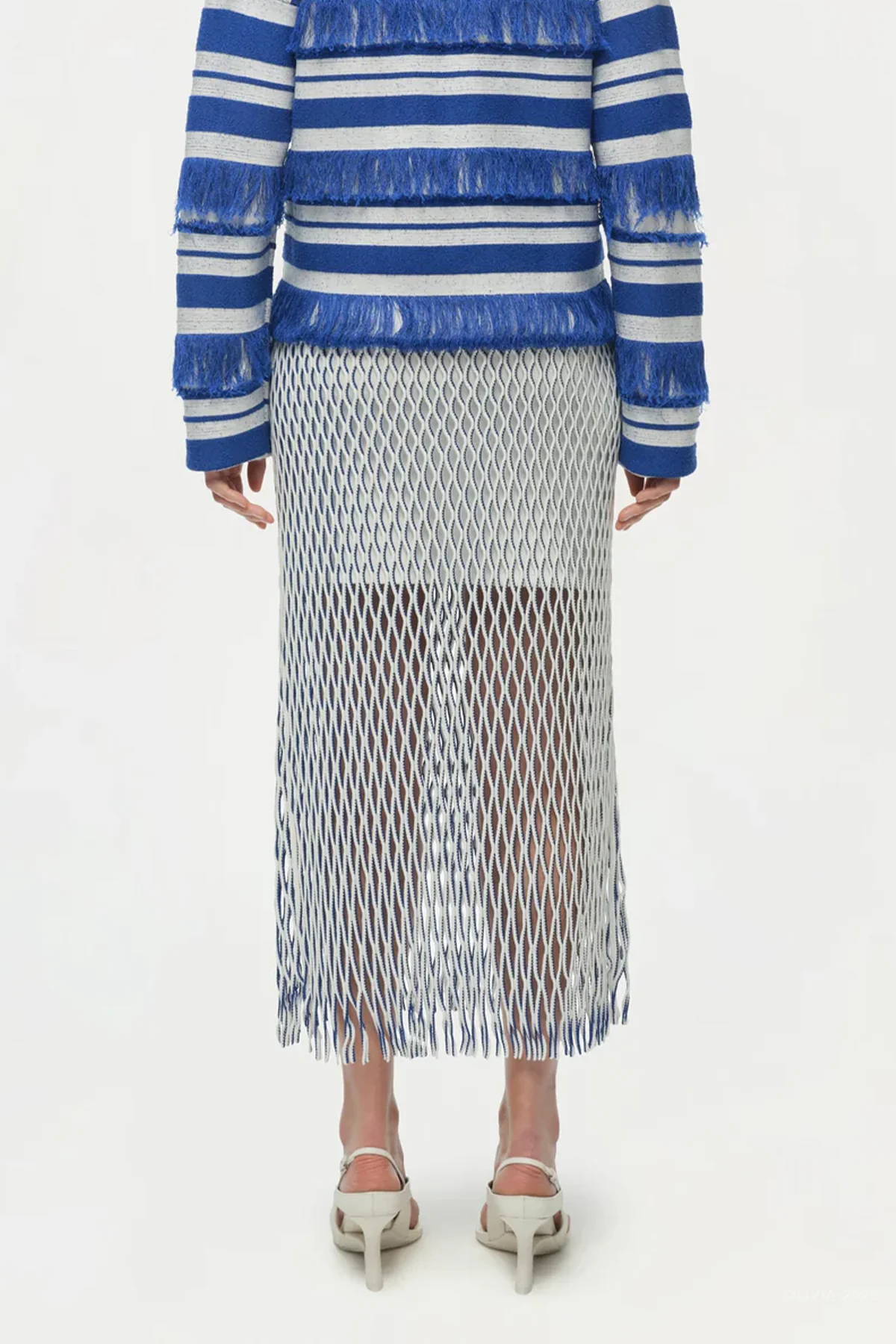 Aldridge Knit Midi Skirt in Ivory Multi - Image 3