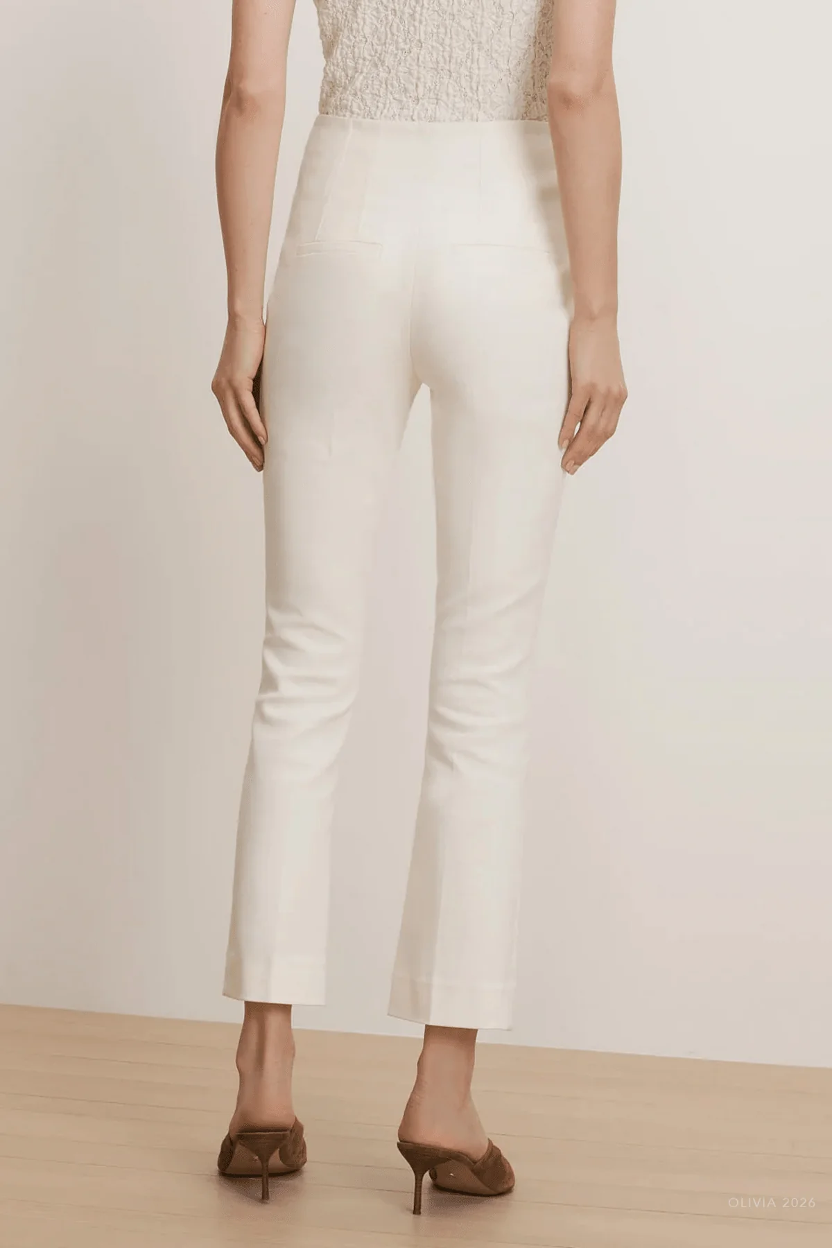 Althea Kick-Flare Pant in Dove White - Image 3