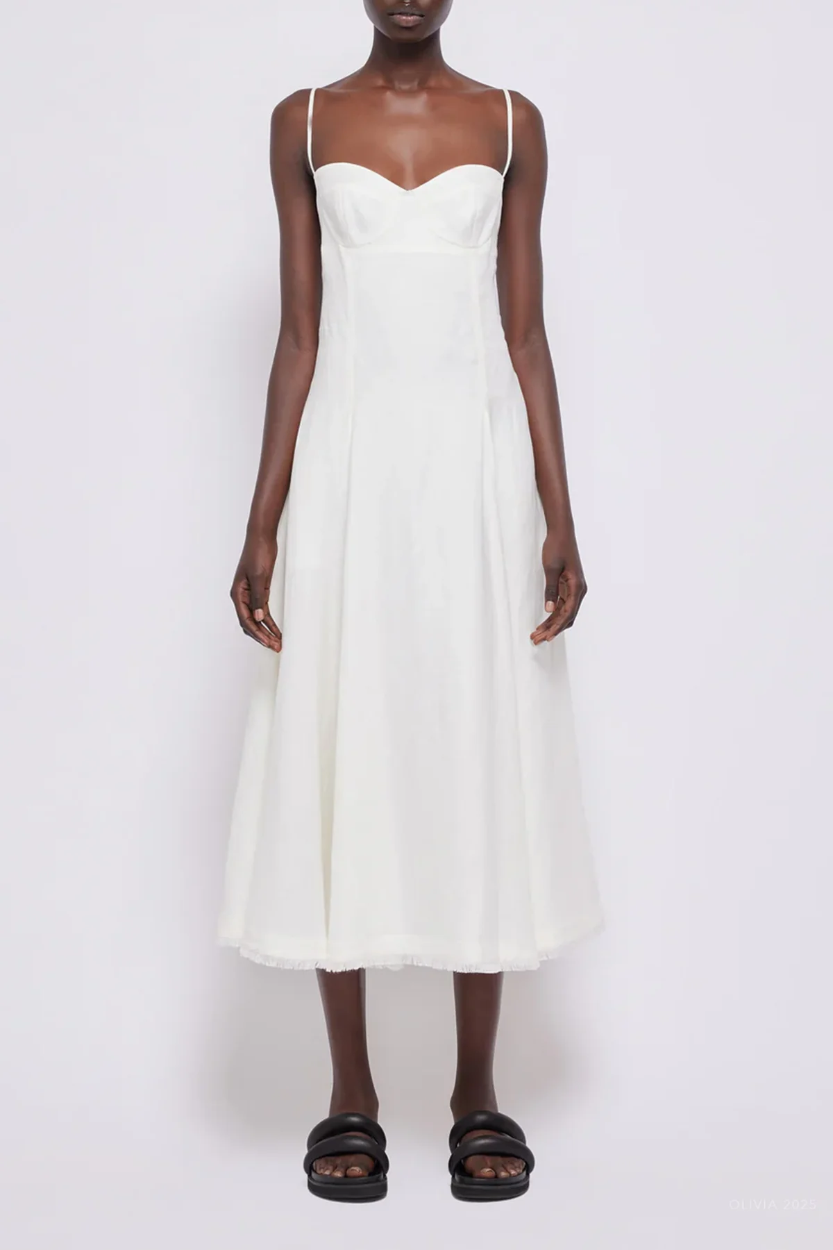 Analise Midi Dress in White - Image 2