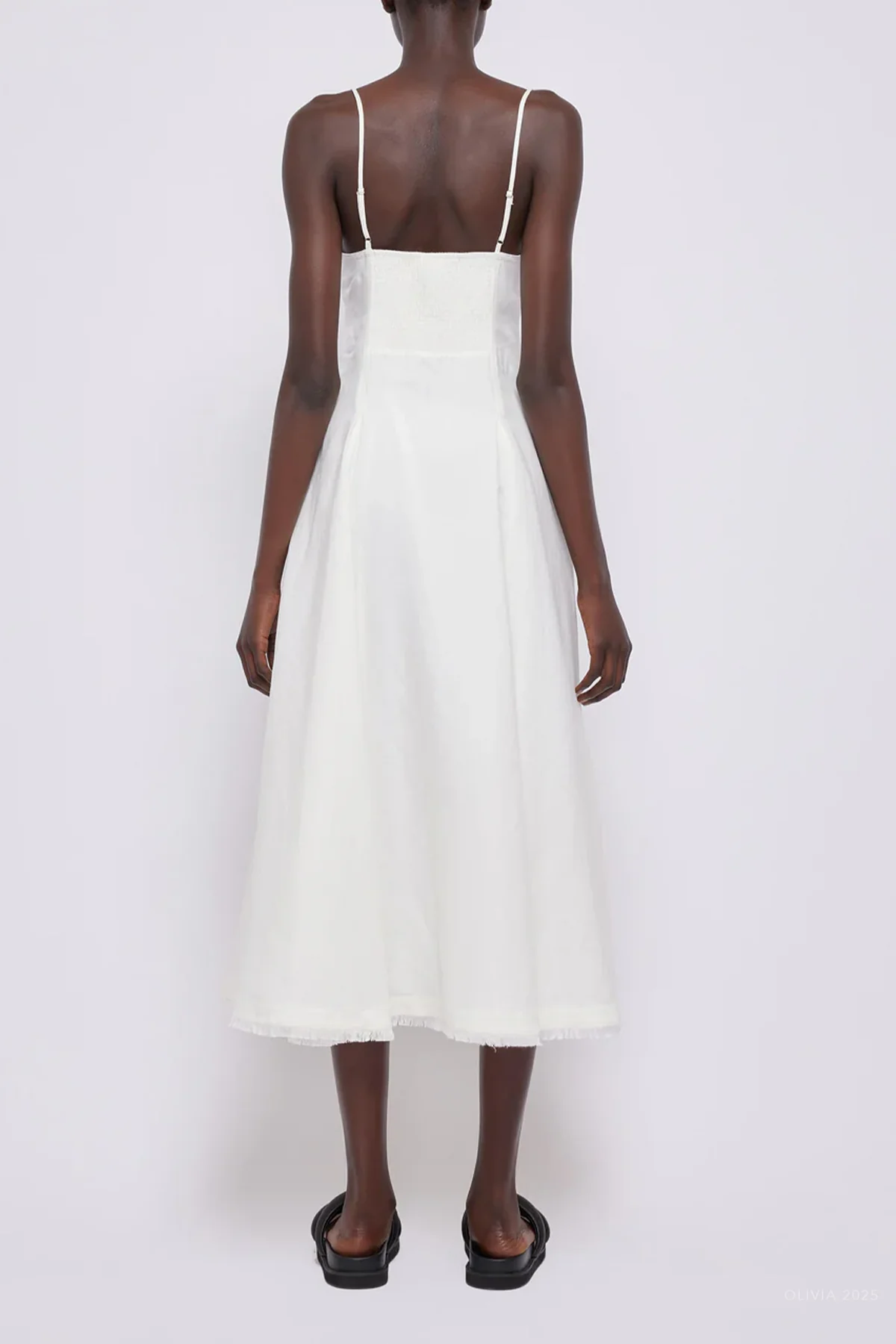 Analise Midi Dress in White - Image 3