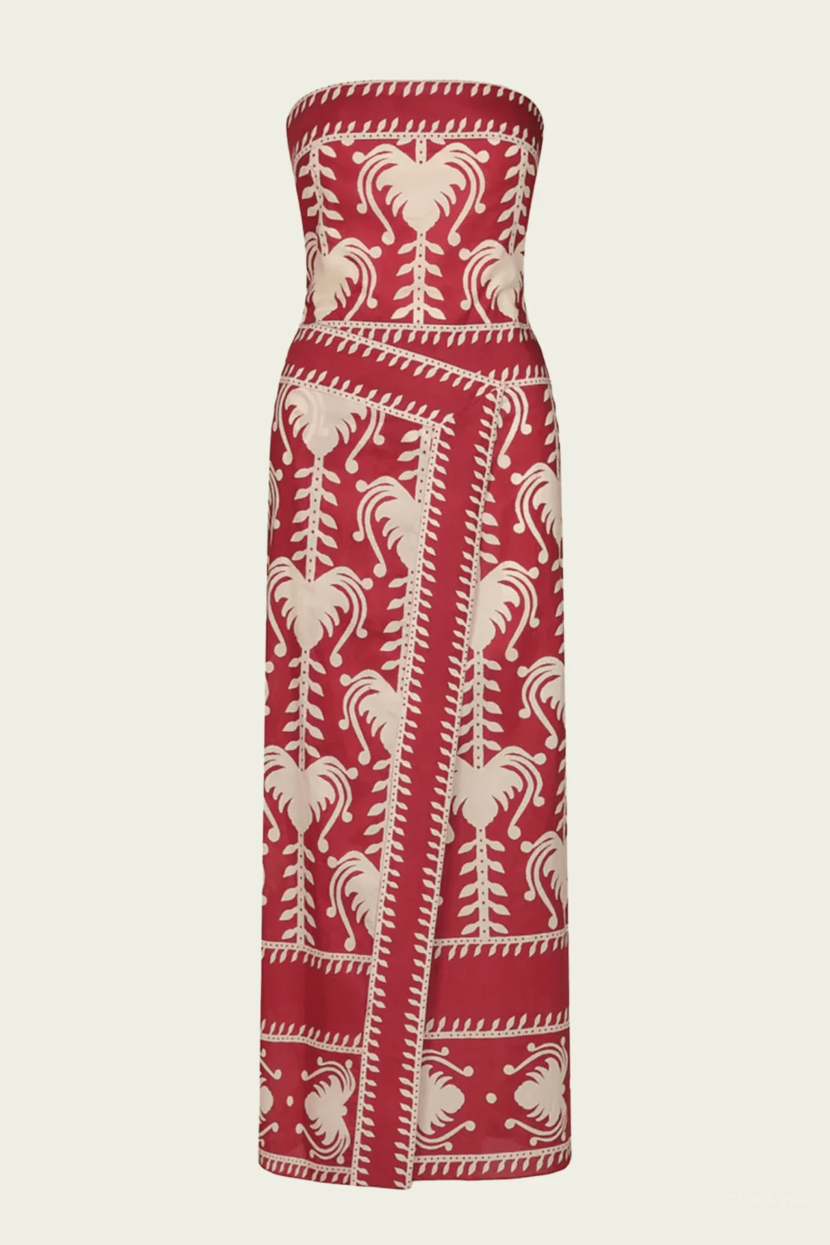 Ancient Peru Dress in Dark Cherry Ecru