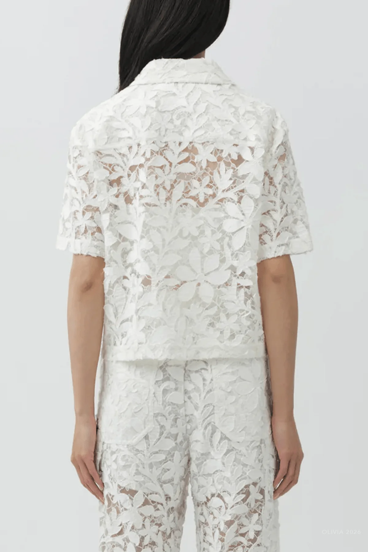 Annaelle Cotton Lace Top in White - Image 3