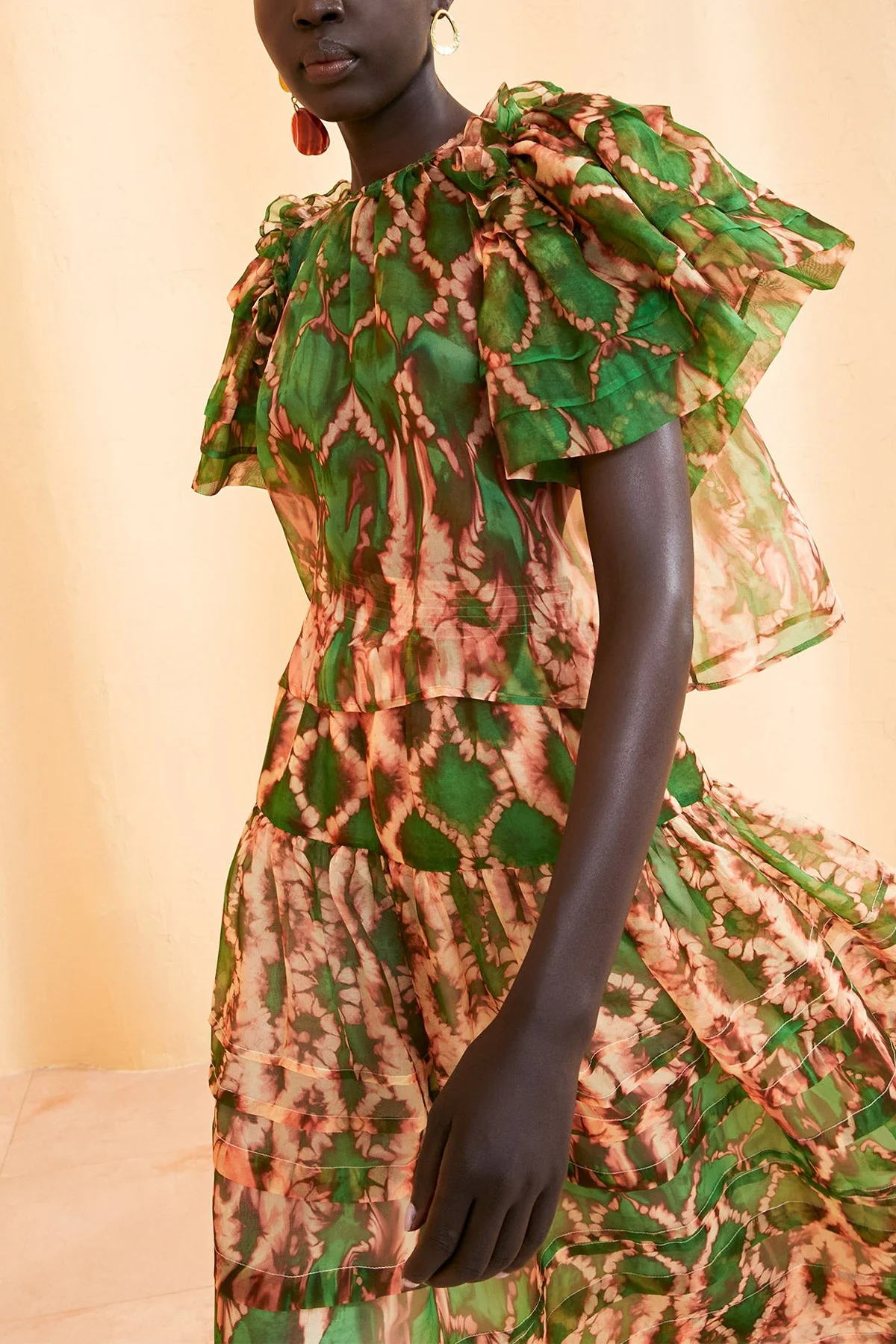 Annemarie Silk Organza Top in Serpentine - Image 2