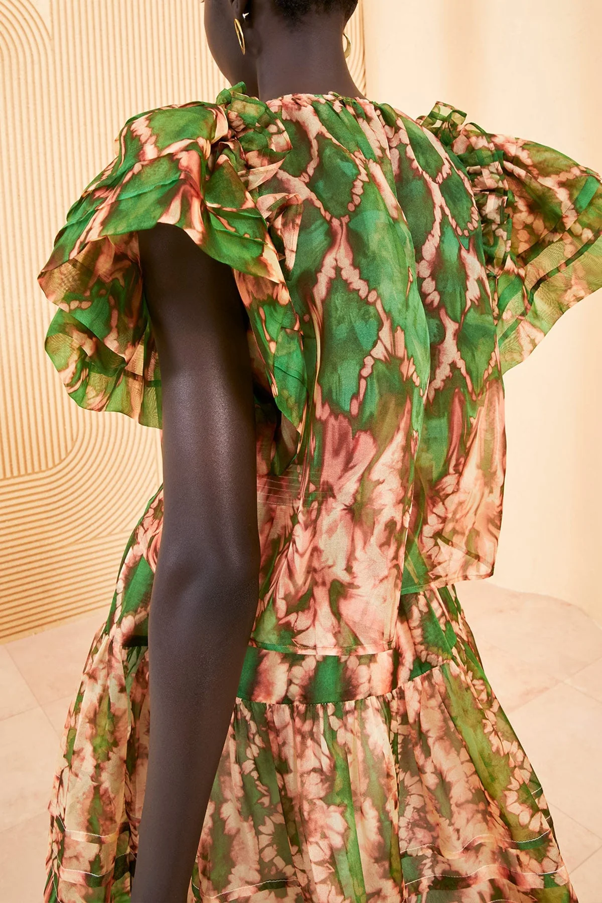 Annemarie Silk Organza Top in Serpentine - Image 3
