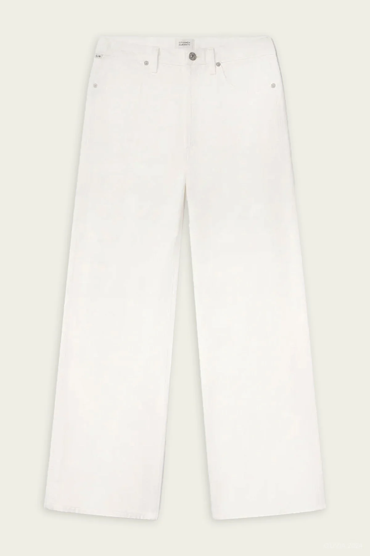 Annina High Rise Wide Leg 33" in Soft White