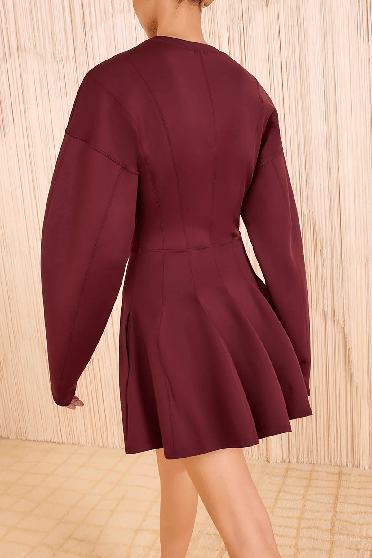 Ansel Mini Dress in Mahogany - Image 3