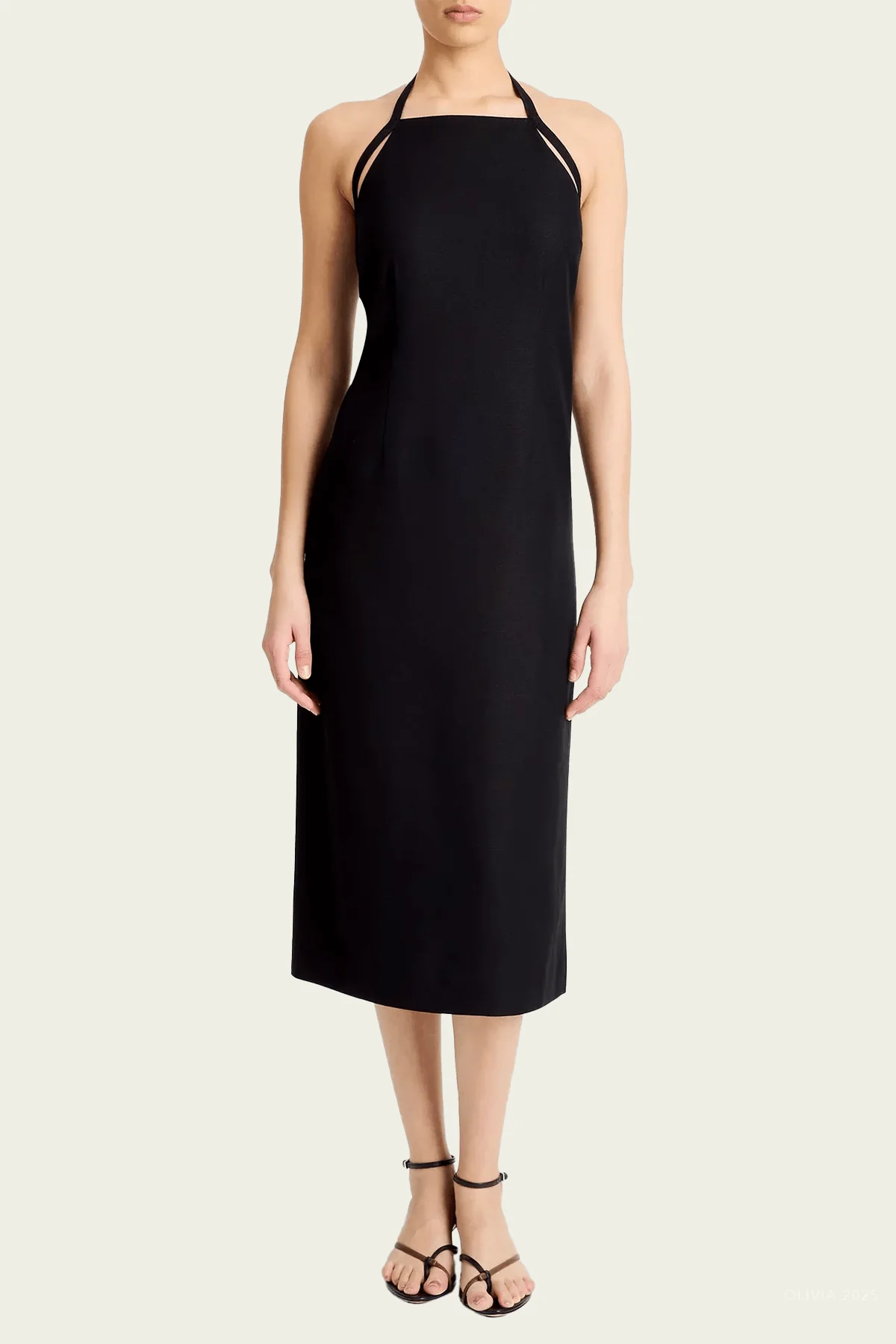 Apron Halter Dress in Black