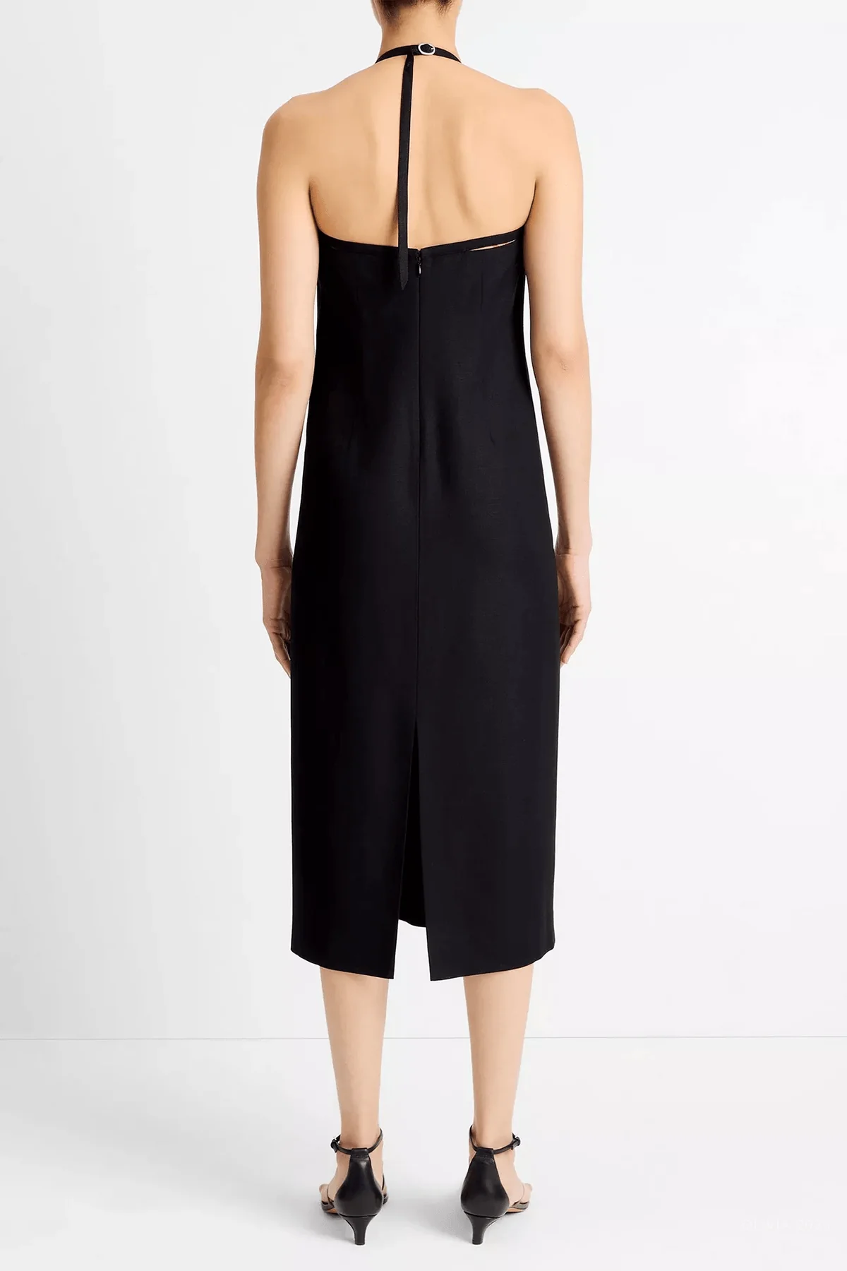 Apron Halter Dress in Black - Image 2