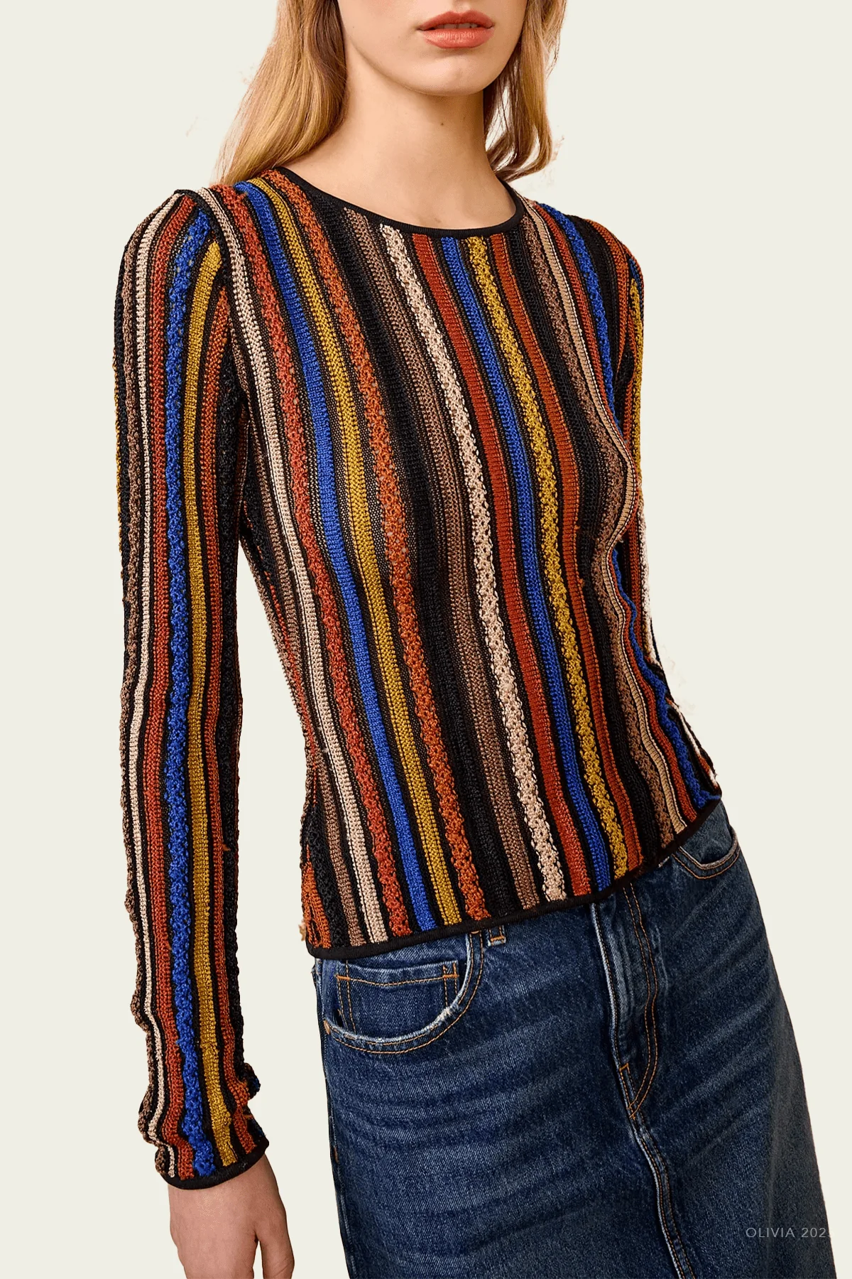 Ardith Knit Long Sleeve Top in Zoisite - Image 2