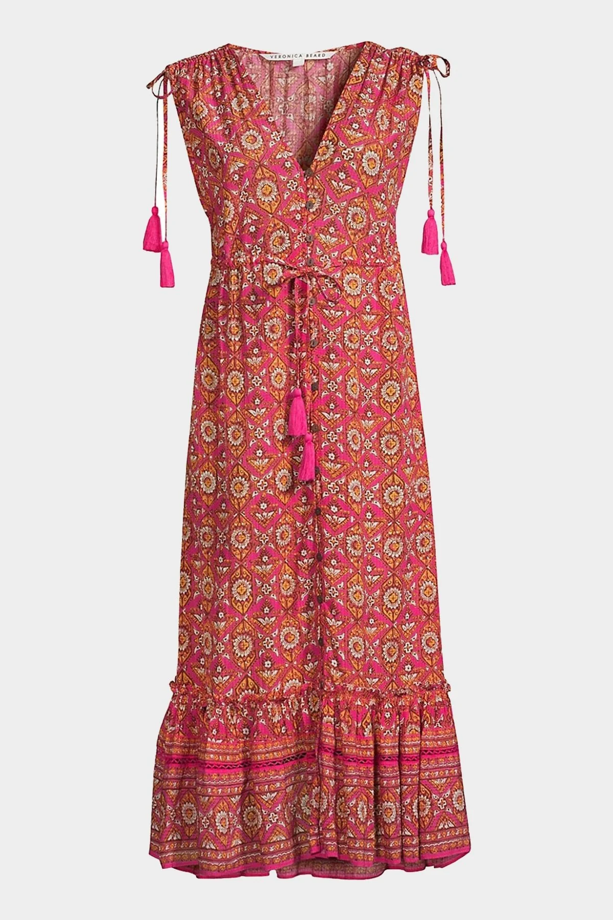Arjuna Midi Dress in Fuchsia Multi