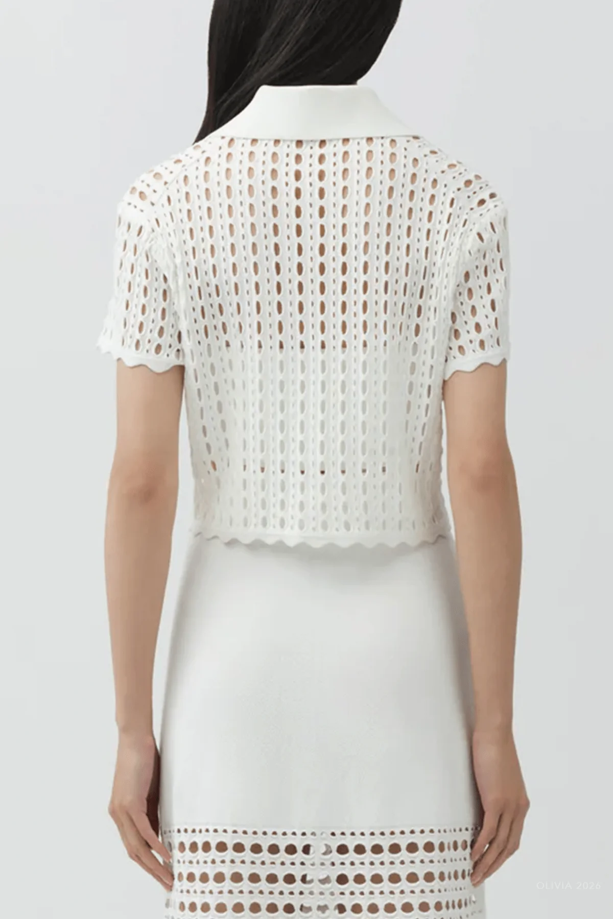 Arlan Open Stitch Camp Shirt in Ivory - Image 3