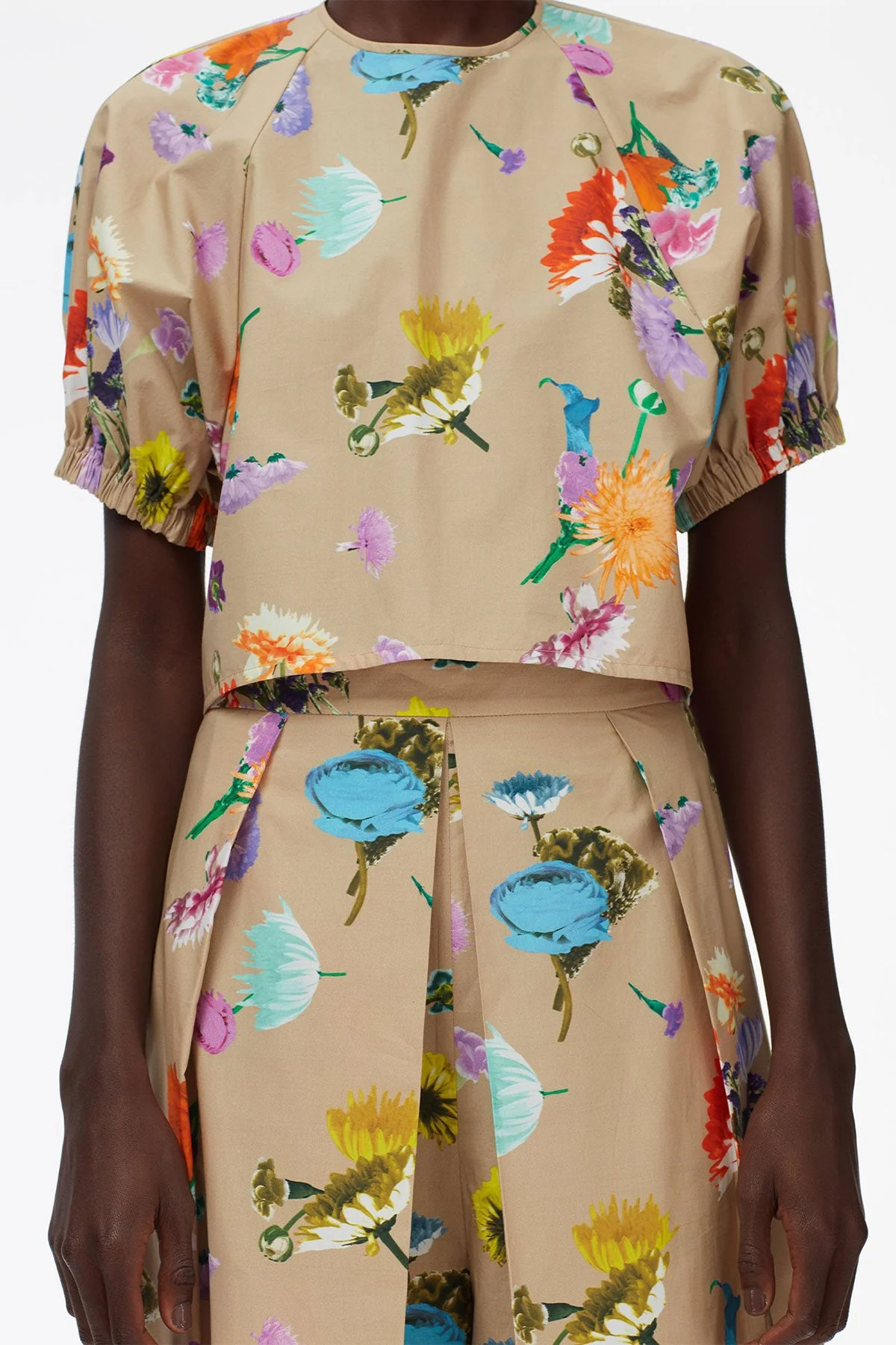 Arya Print Shirred Sleeve Top - Image 4