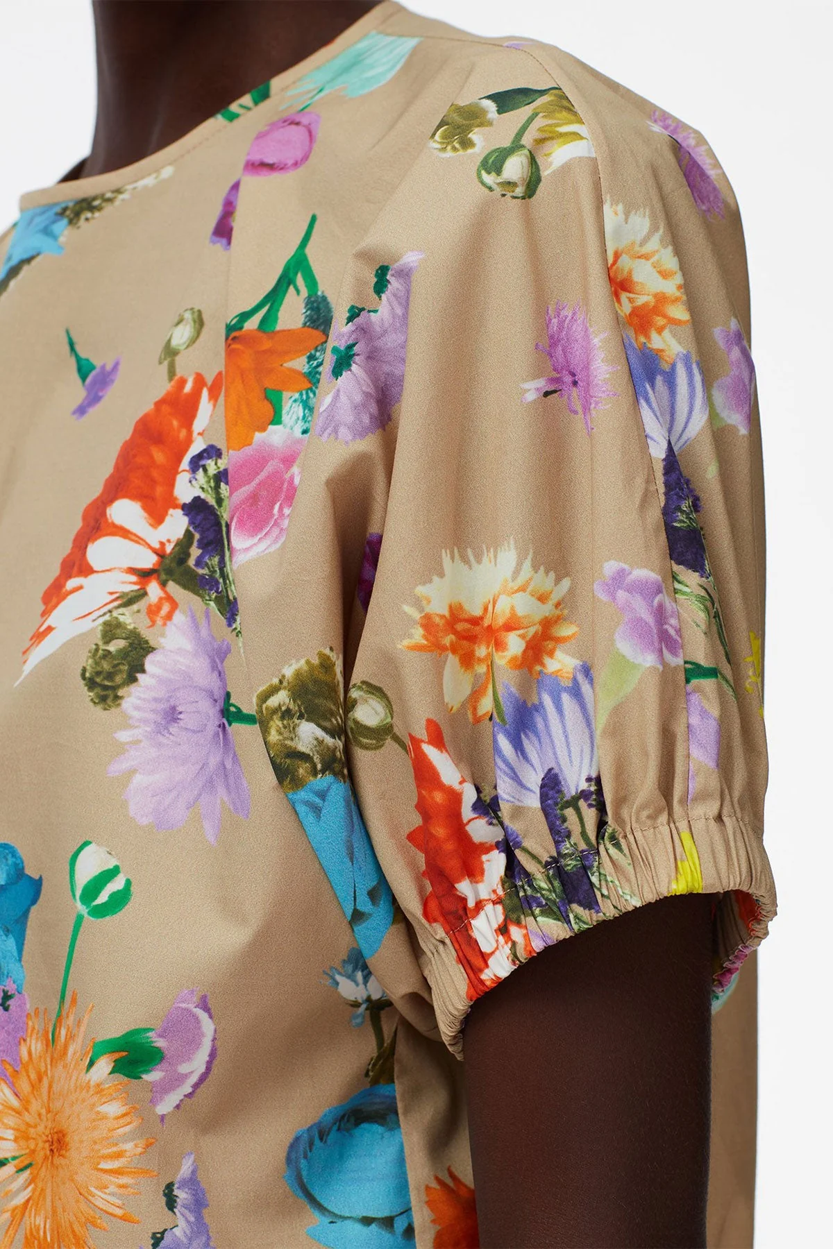 Arya Print Shirred Sleeve Top - Image 5