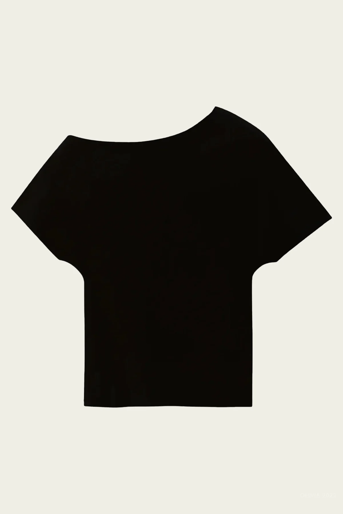Asymmetrical Punto Milano Knitted Top in Black