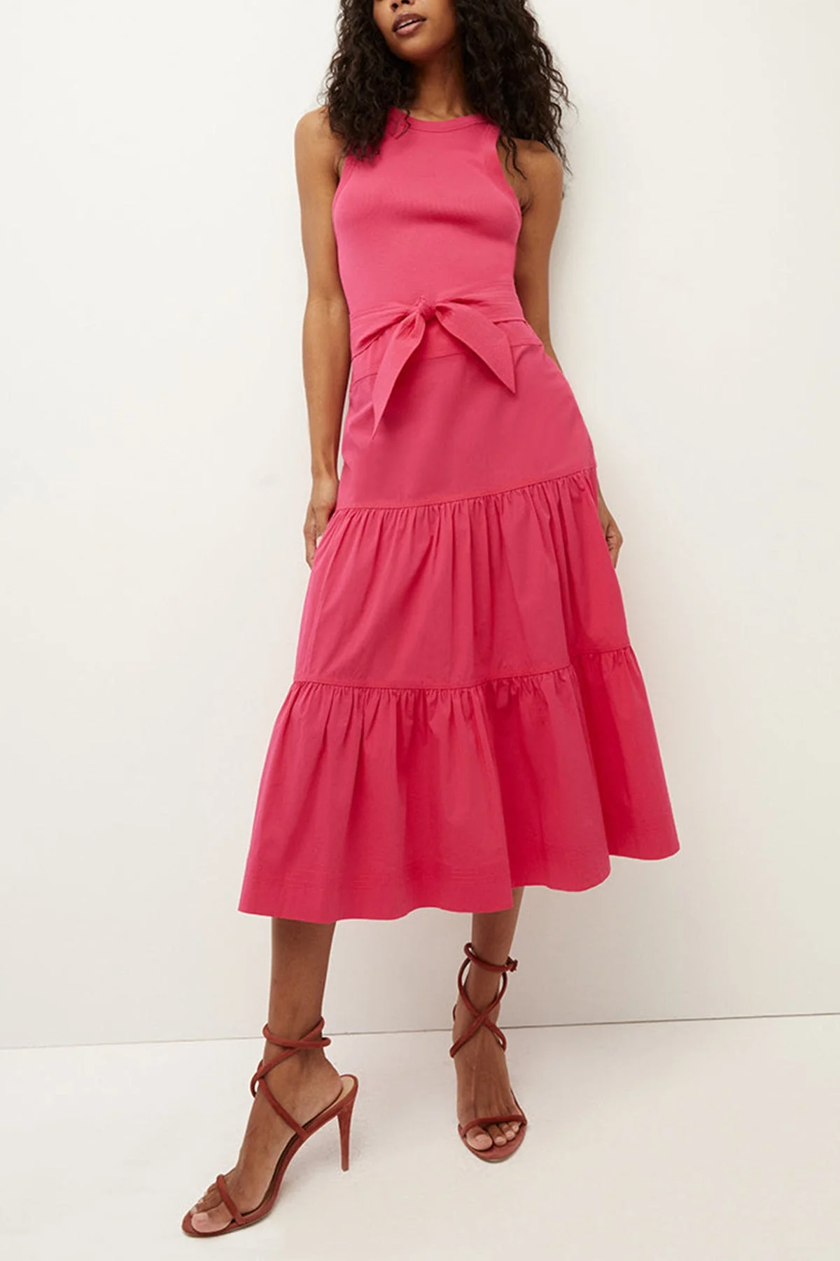 Austyn Tiered Dress in Fuchsia - Image 2