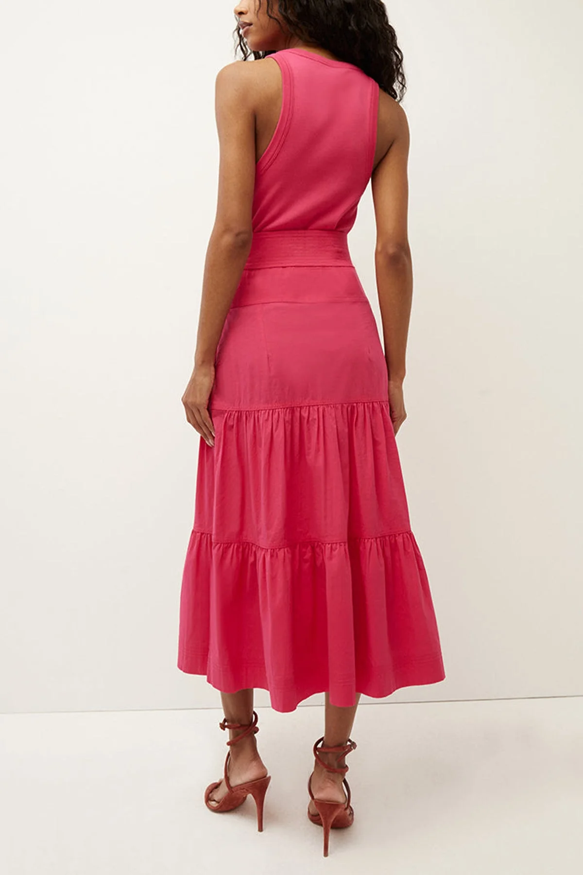 Austyn Tiered Dress in Fuchsia - Image 3