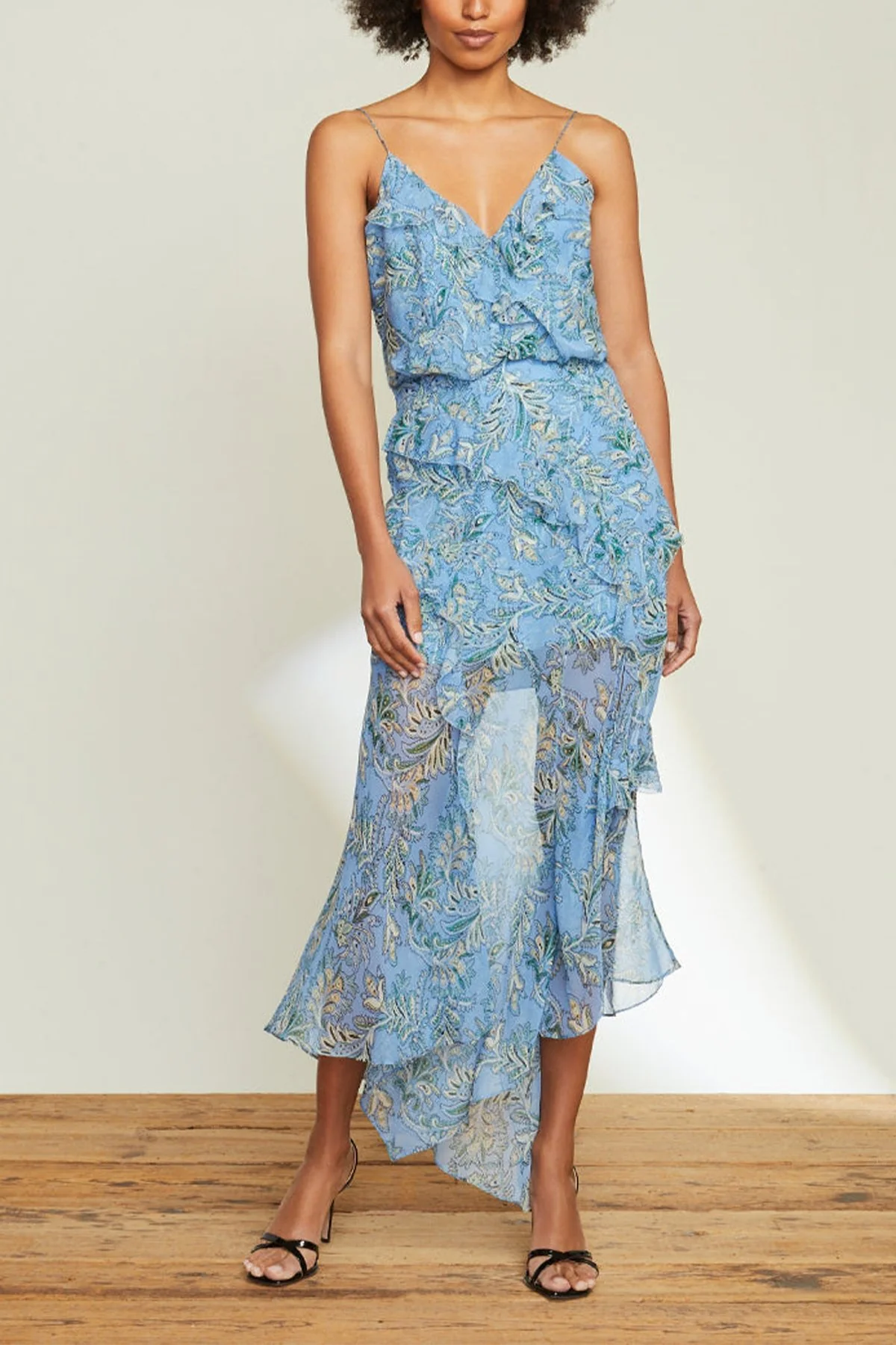 Avenel Floral Dress in Aero Blue Multi - Image 2