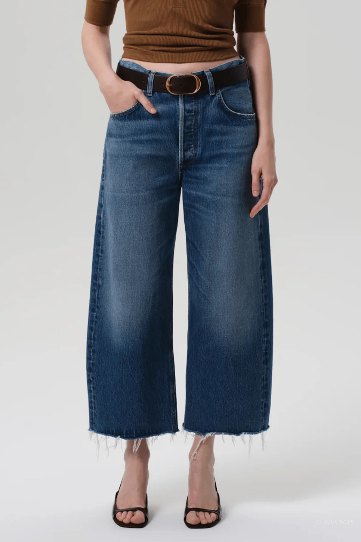 Ayla Raw Hem Crop In Chaya - Image 2