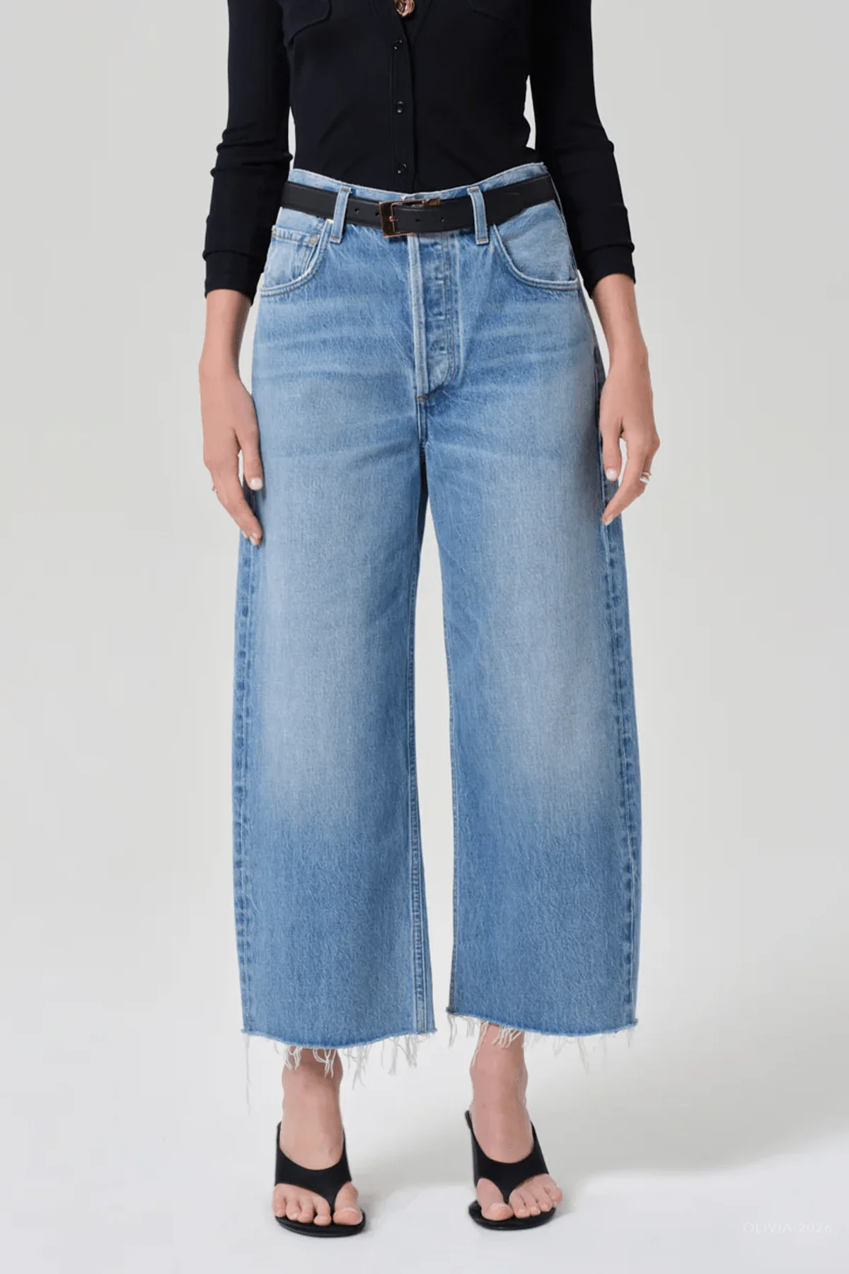 Ayla Raw Hem Crop in Honour - Image 2