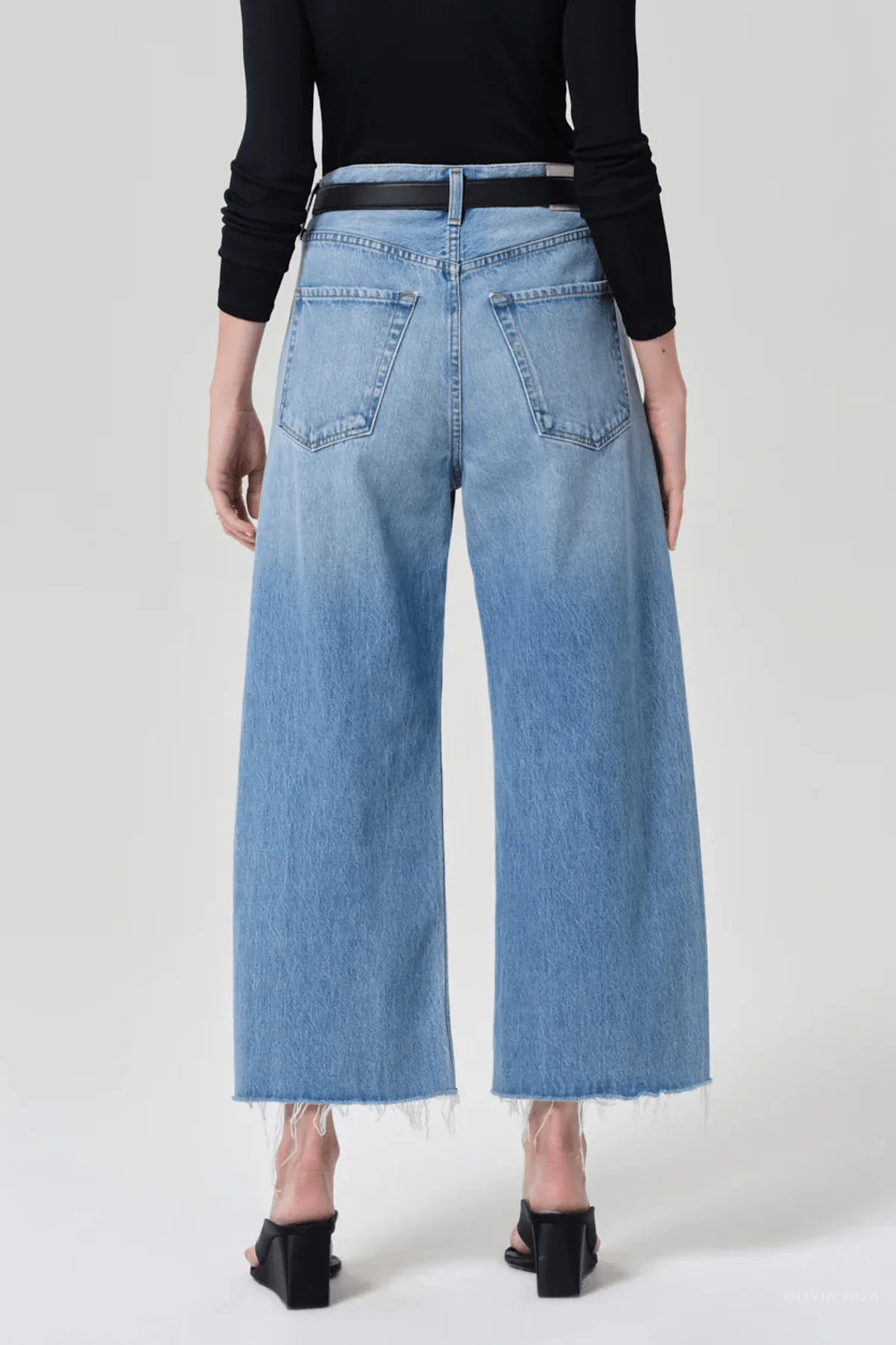 Ayla Raw Hem Crop in Honour - Image 3