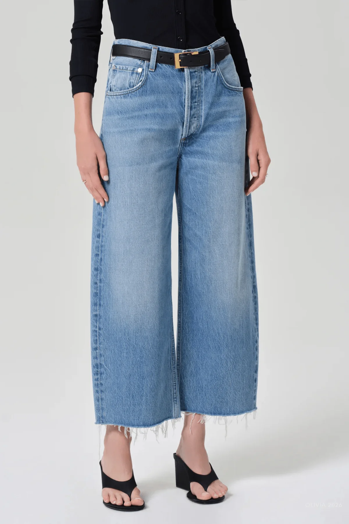 Ayla Raw Hem Crop in Honour - Image 4