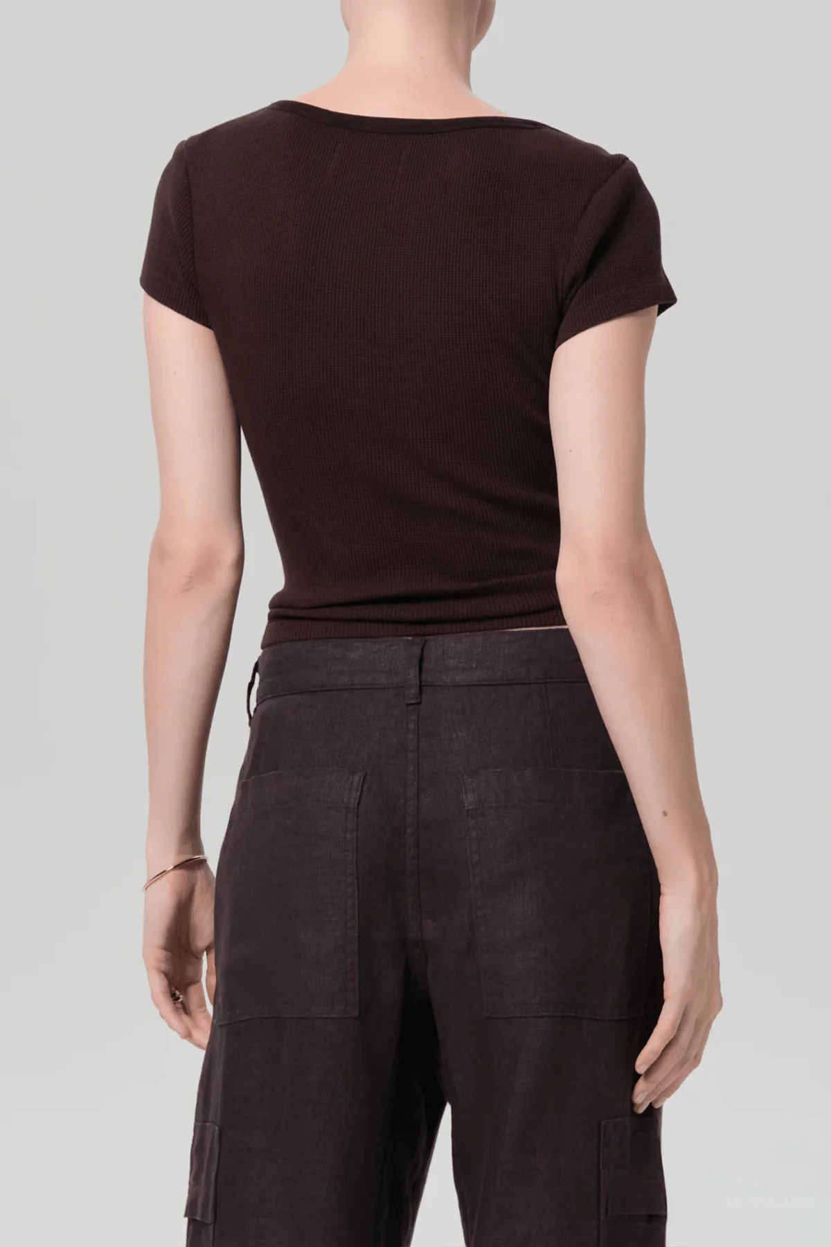 Baby Waffle Tee in Chocolate - Image 3