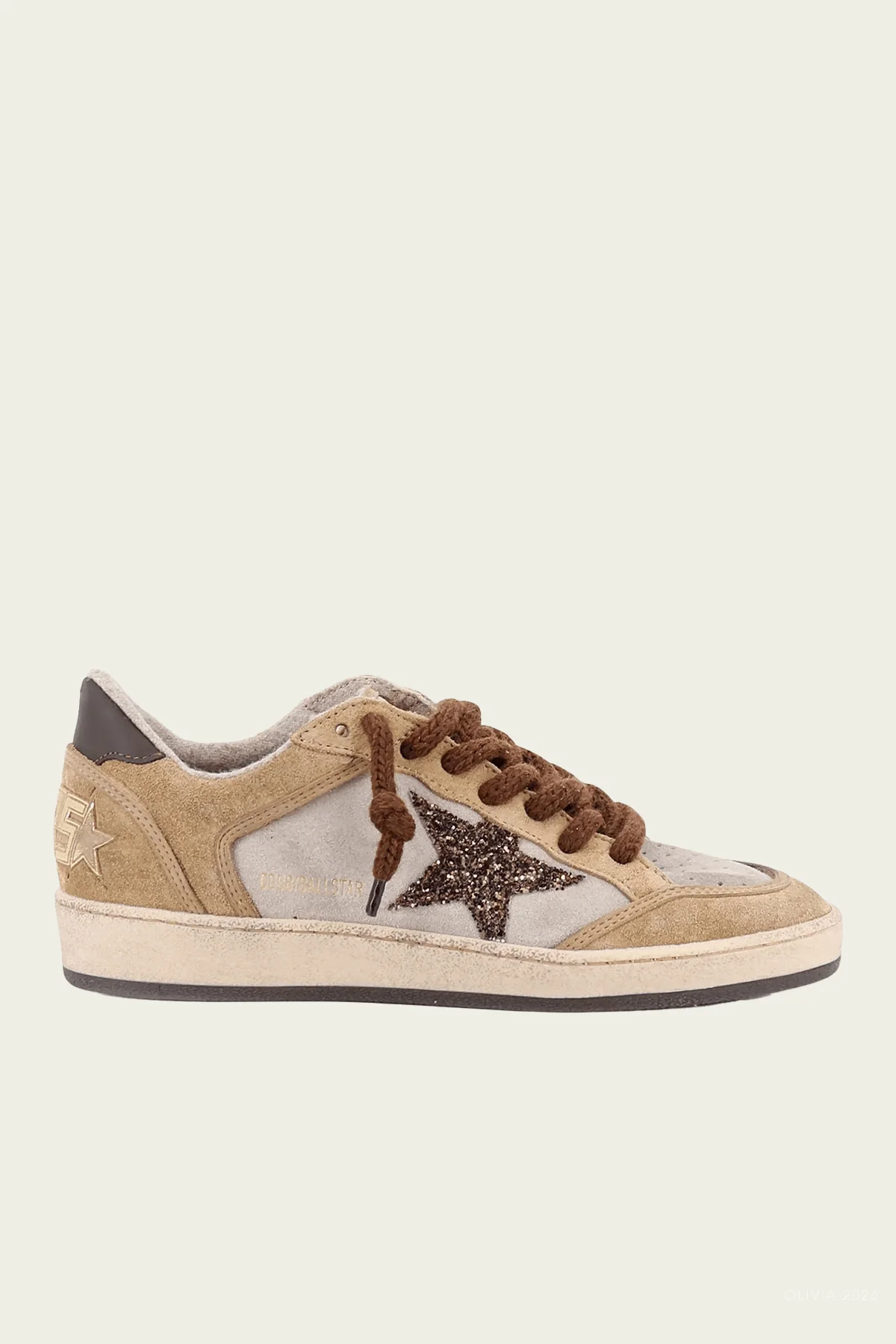 Ball-Star Brown Camel Suede Leather Sneaker