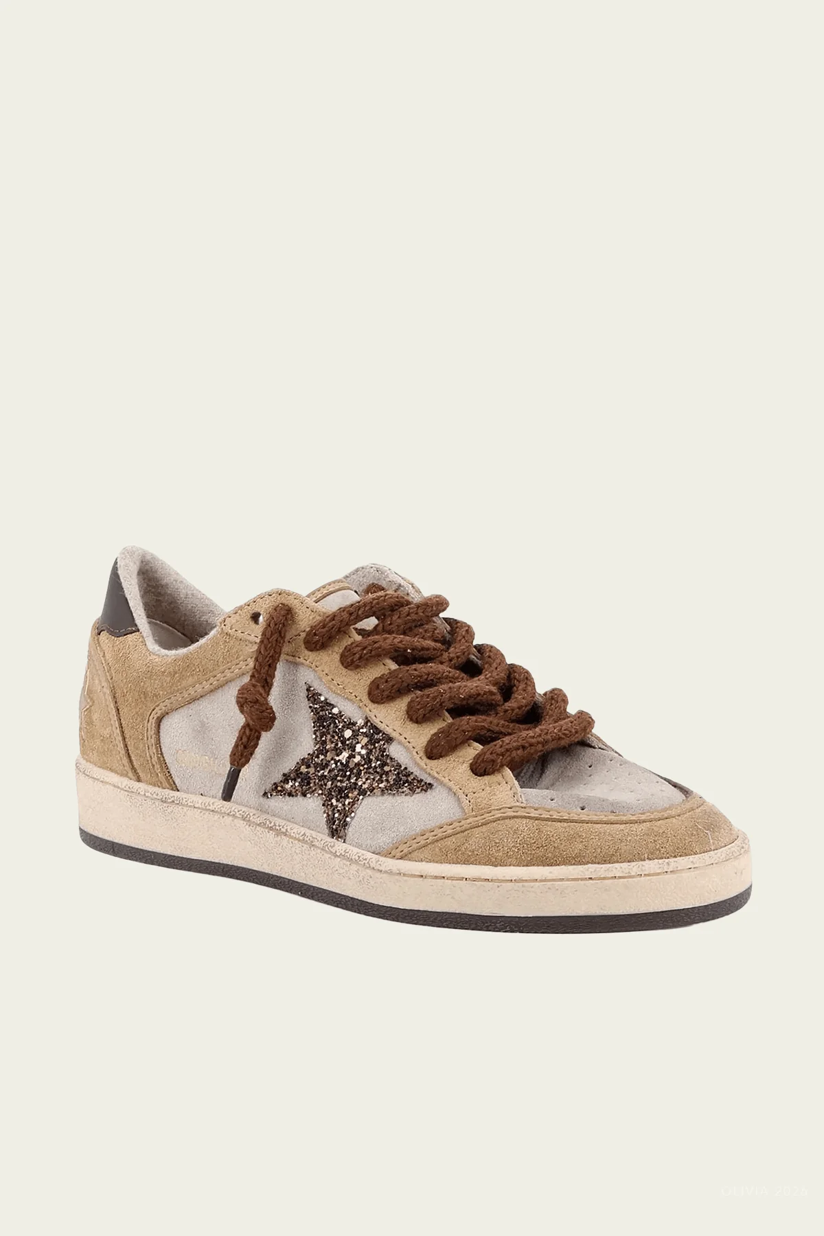 Ball-Star Brown Camel Suede Leather Sneaker - Image 2