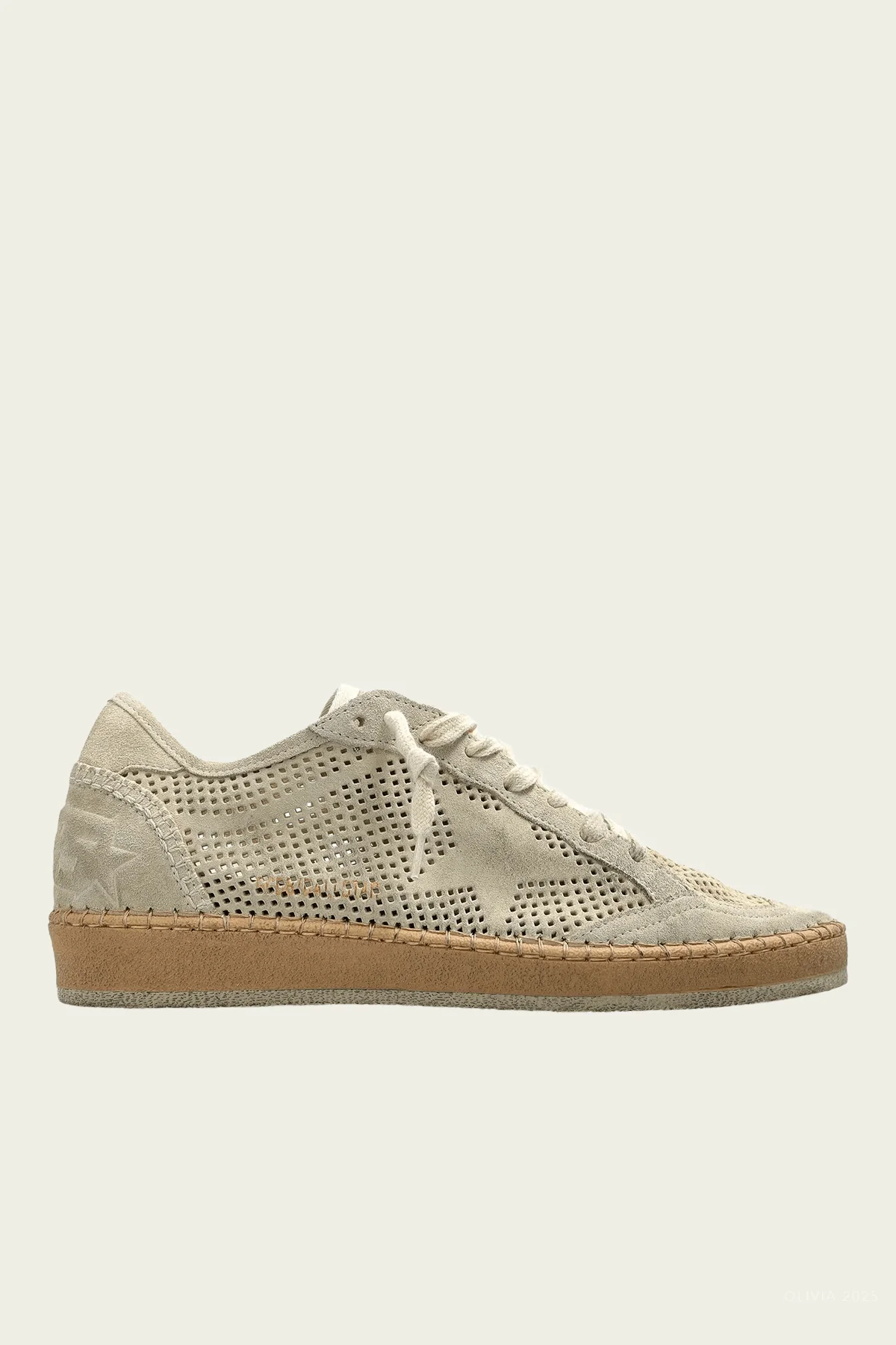 Ball-Star Seedpearl Forated Suede Leather Sneaker