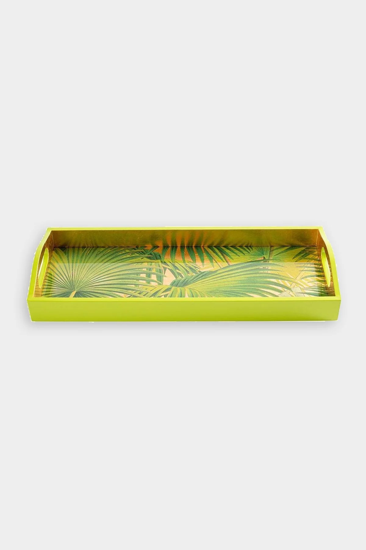 Palm Fronds Lacquer Bar Tray in Gold - Image 3