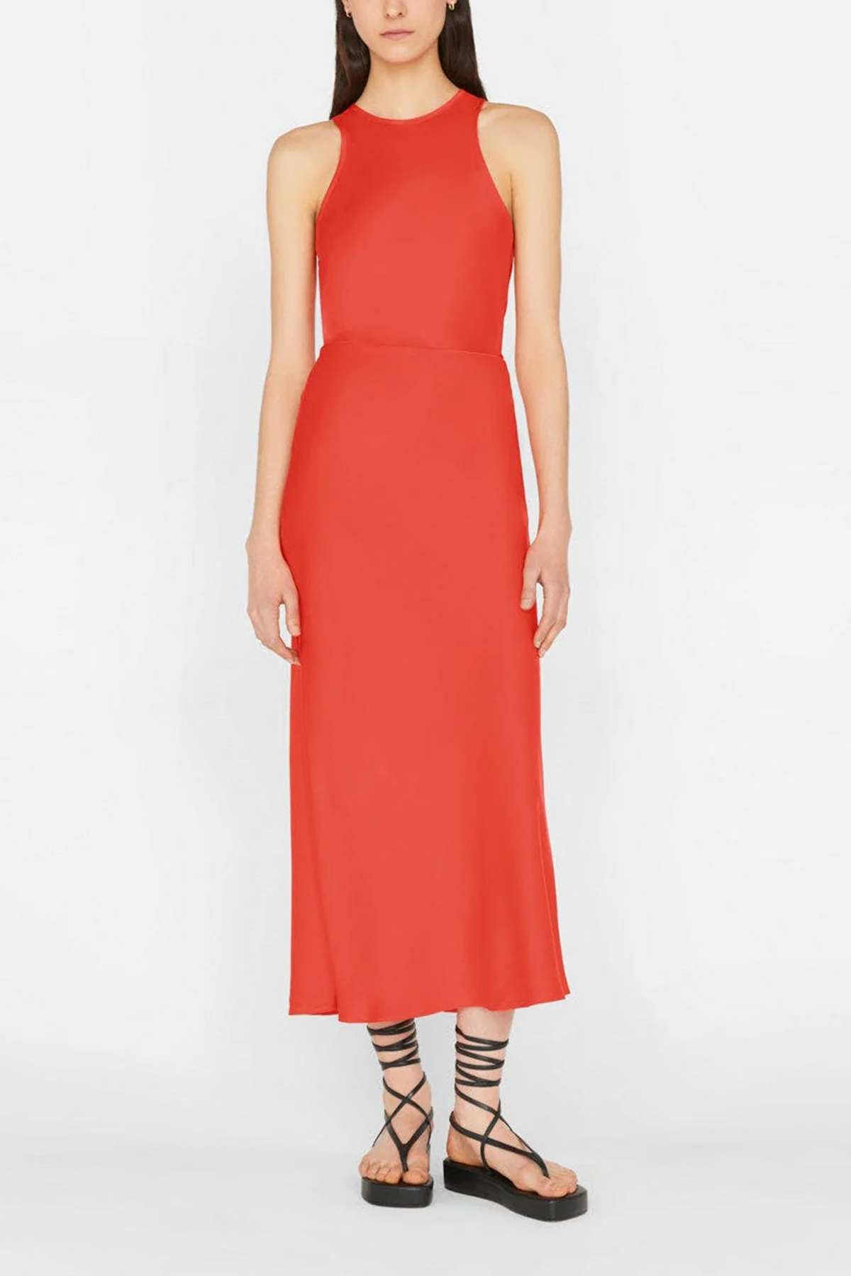 Bias Racer Tank in Red Orange - Image 3