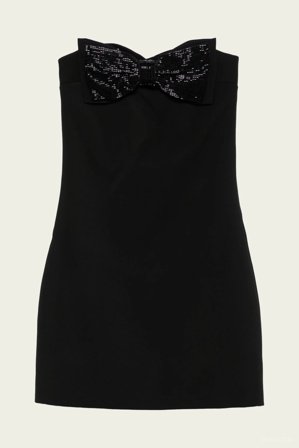 Black Crepe Bandeau Mini Dress