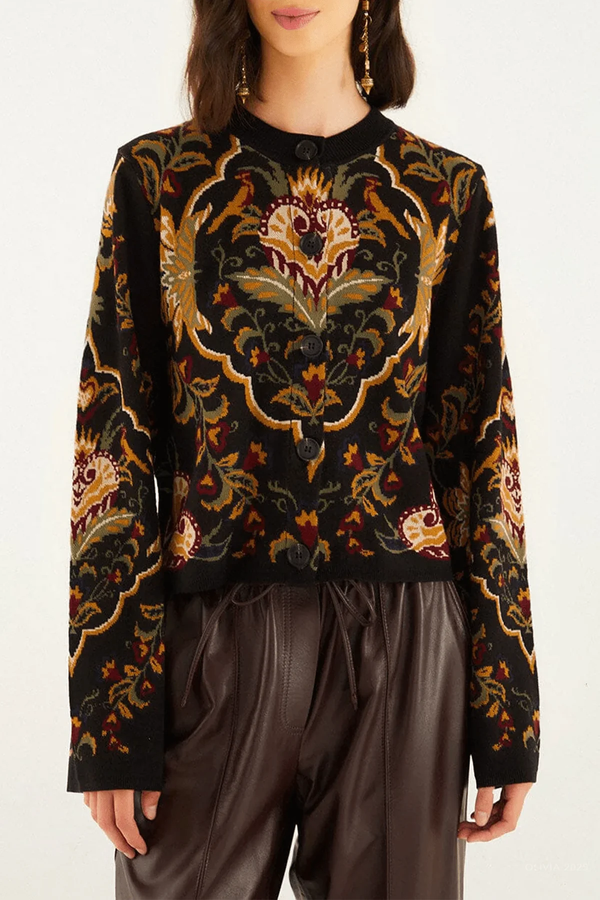 Black Majestic Hearts Knit Cardigan - Image 2