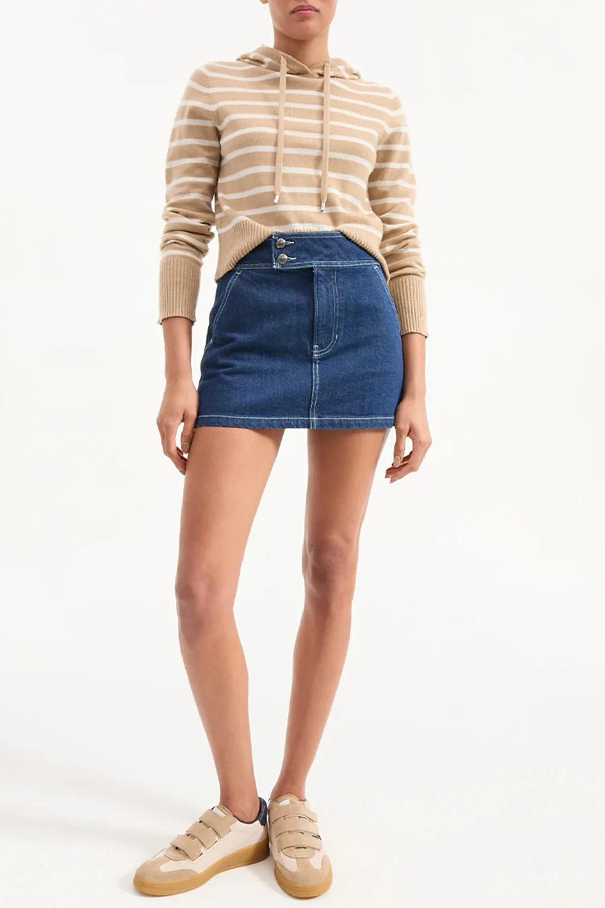 Bowen Denim Mini Skirt in Indigo Rinse - Image 2