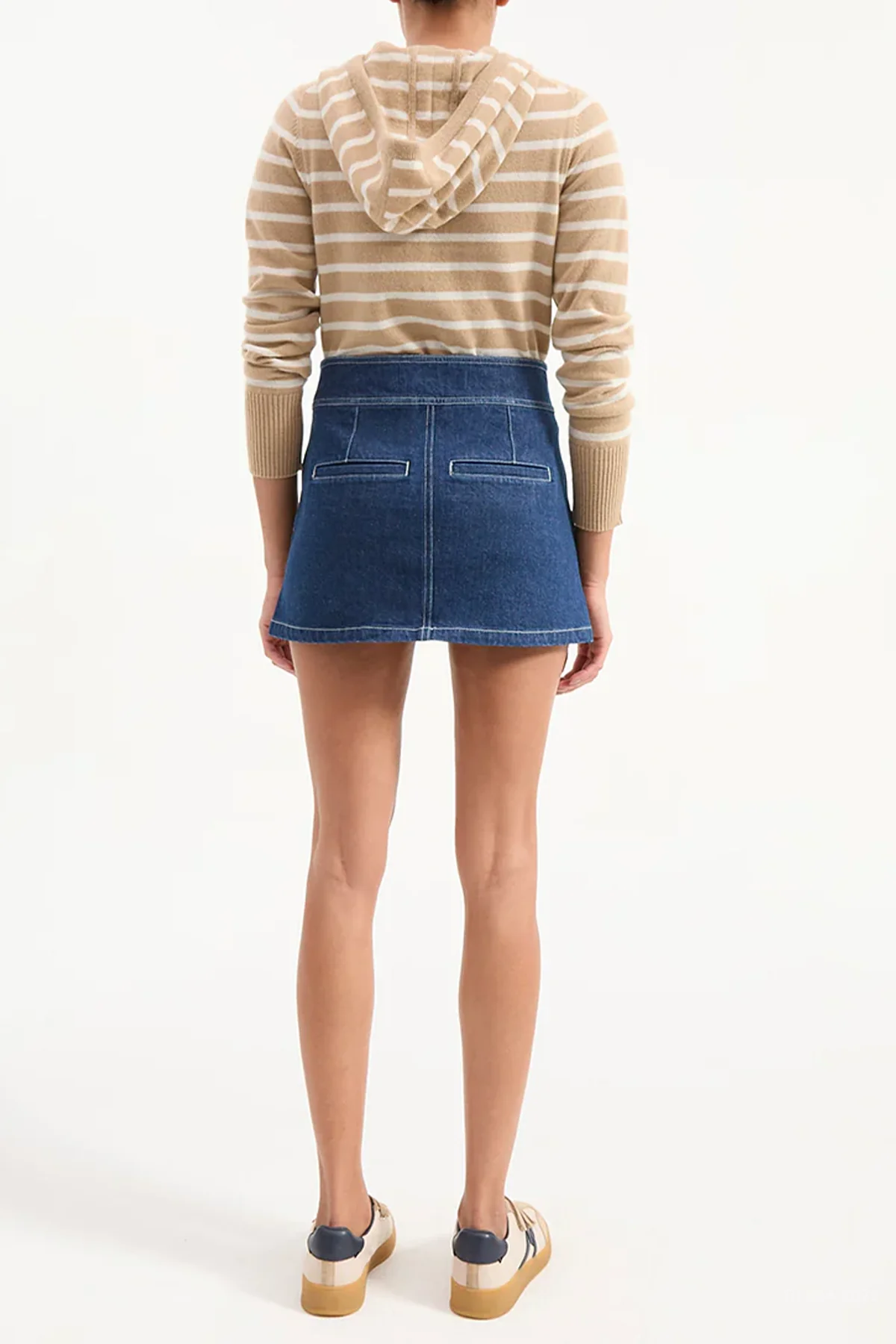 Bowen Denim Mini Skirt in Indigo Rinse - Image 3