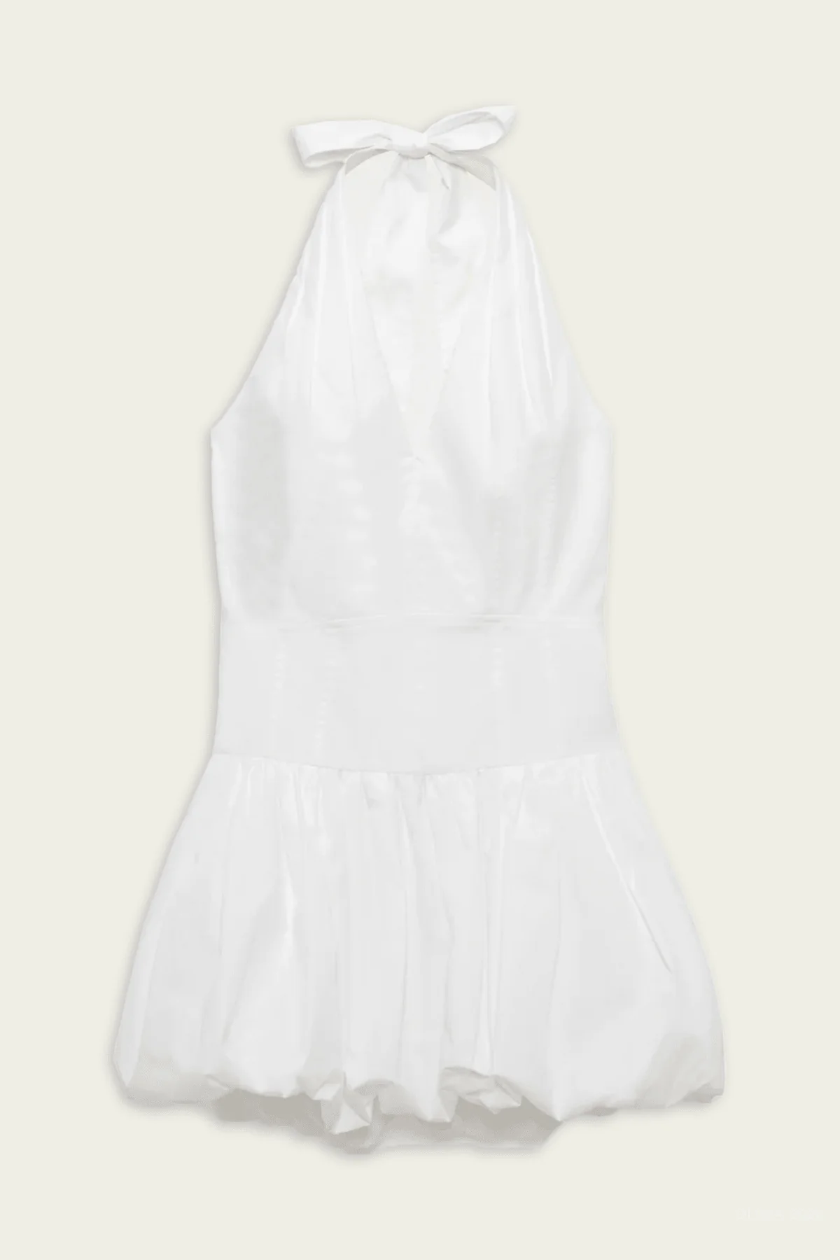 Brooke Cotton Halter Mini Dress in White