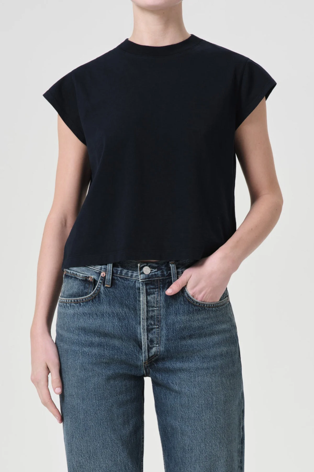 Bryce Cap-Sleeve Tee in Storm - Image 2