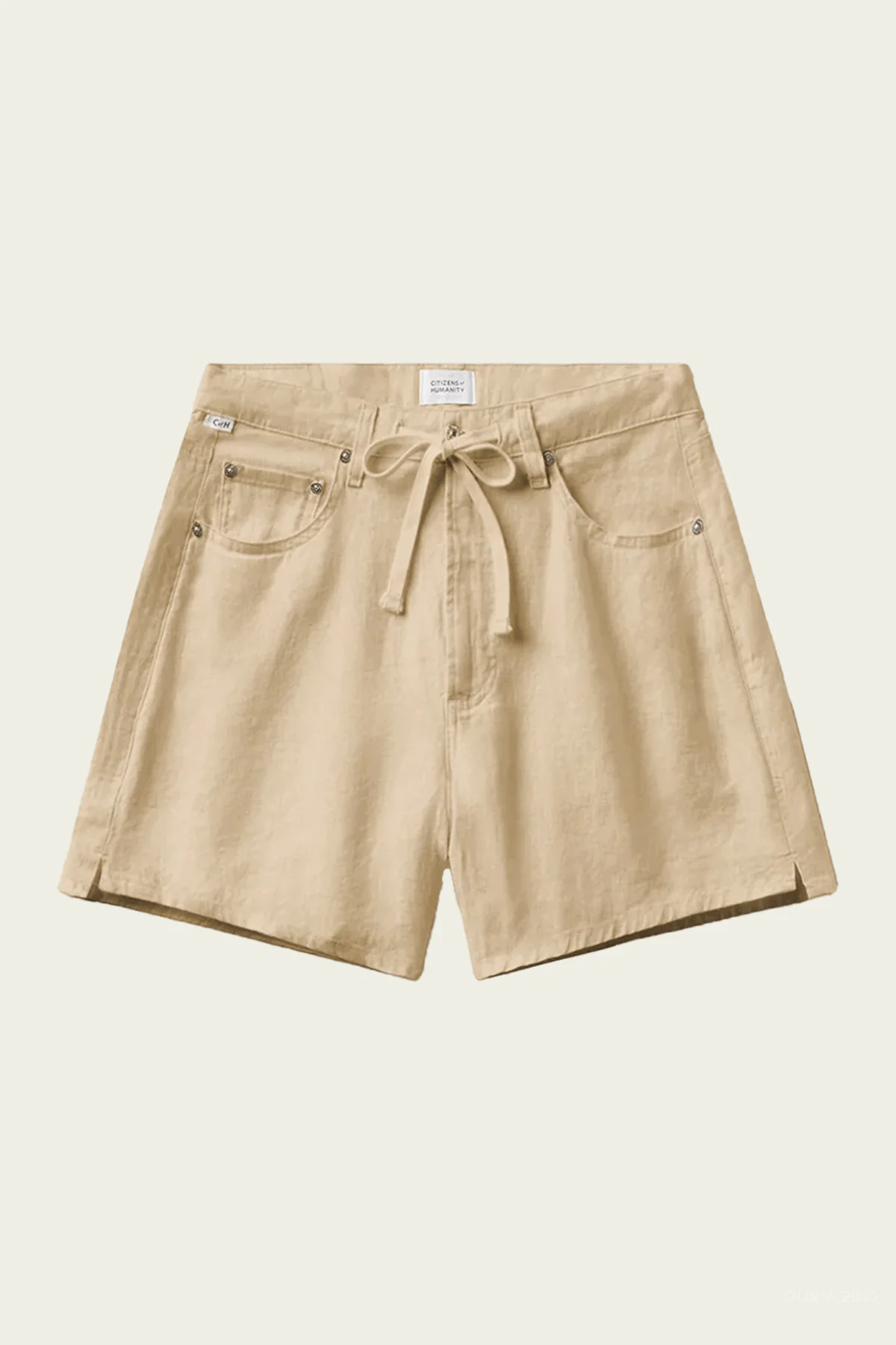 Brynn Drawstring Linen Short In Gobi