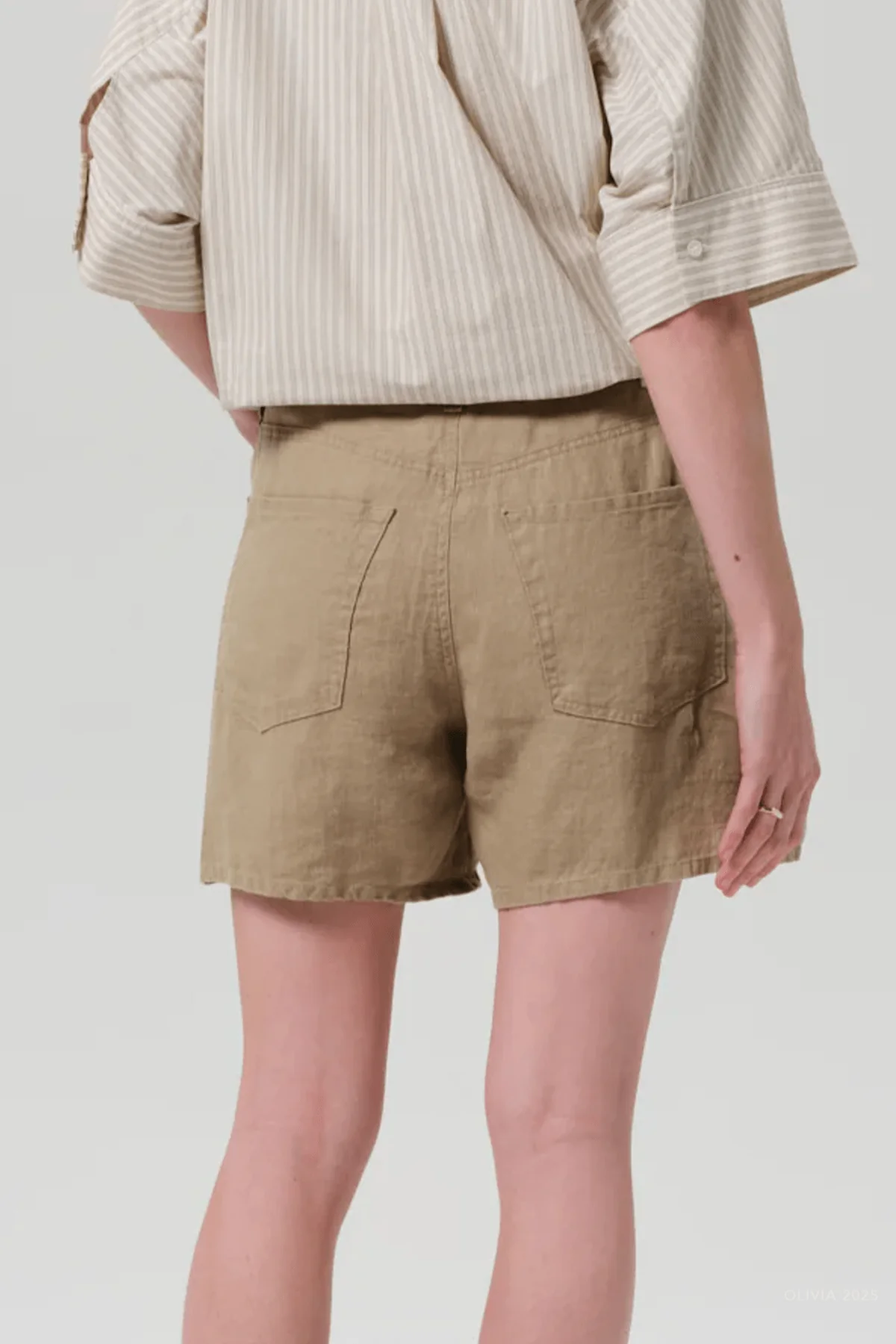 Brynn Drawstring Linen Short In Gobi - Image 3