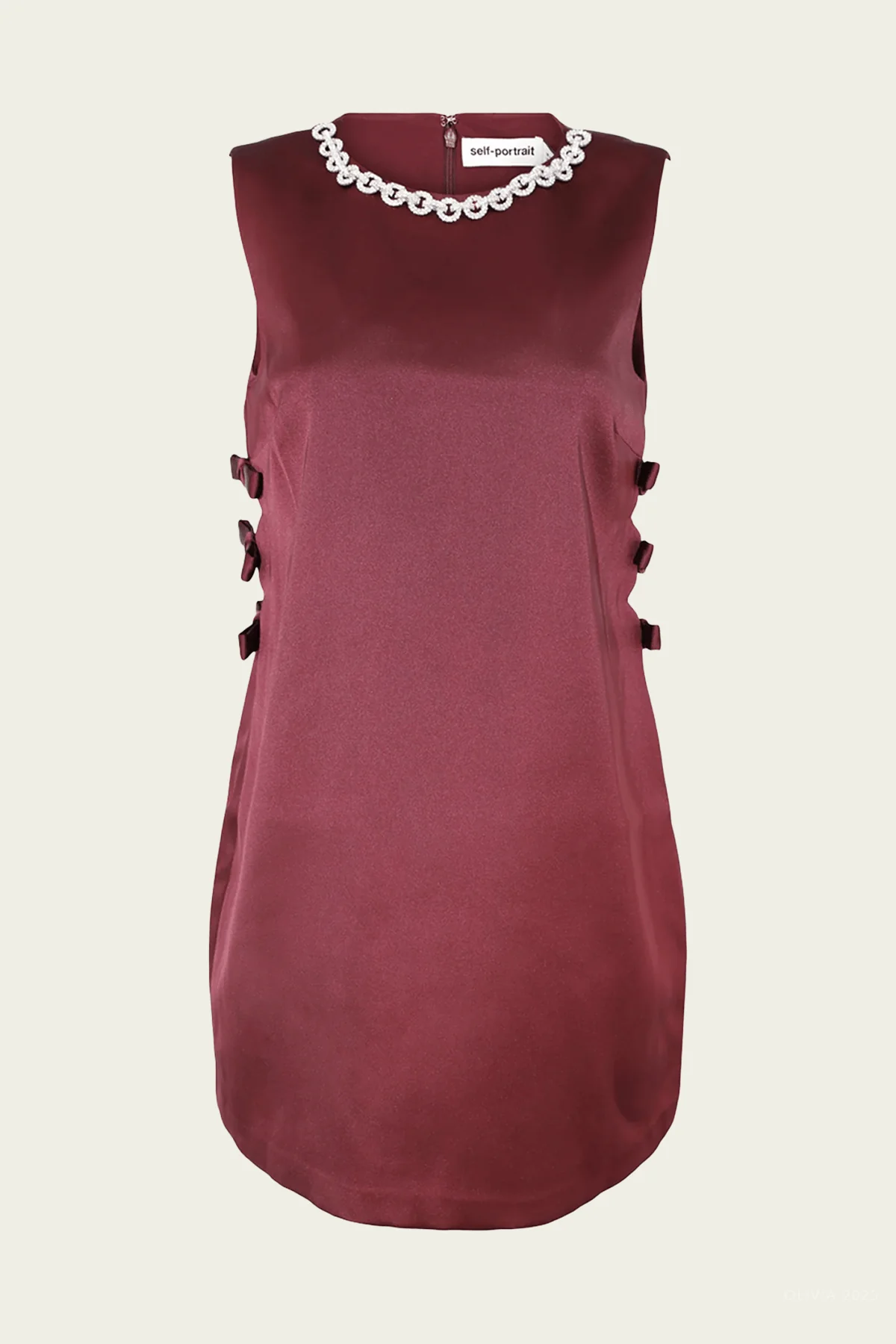 Burgundy Satin Cut Out Mini Dress